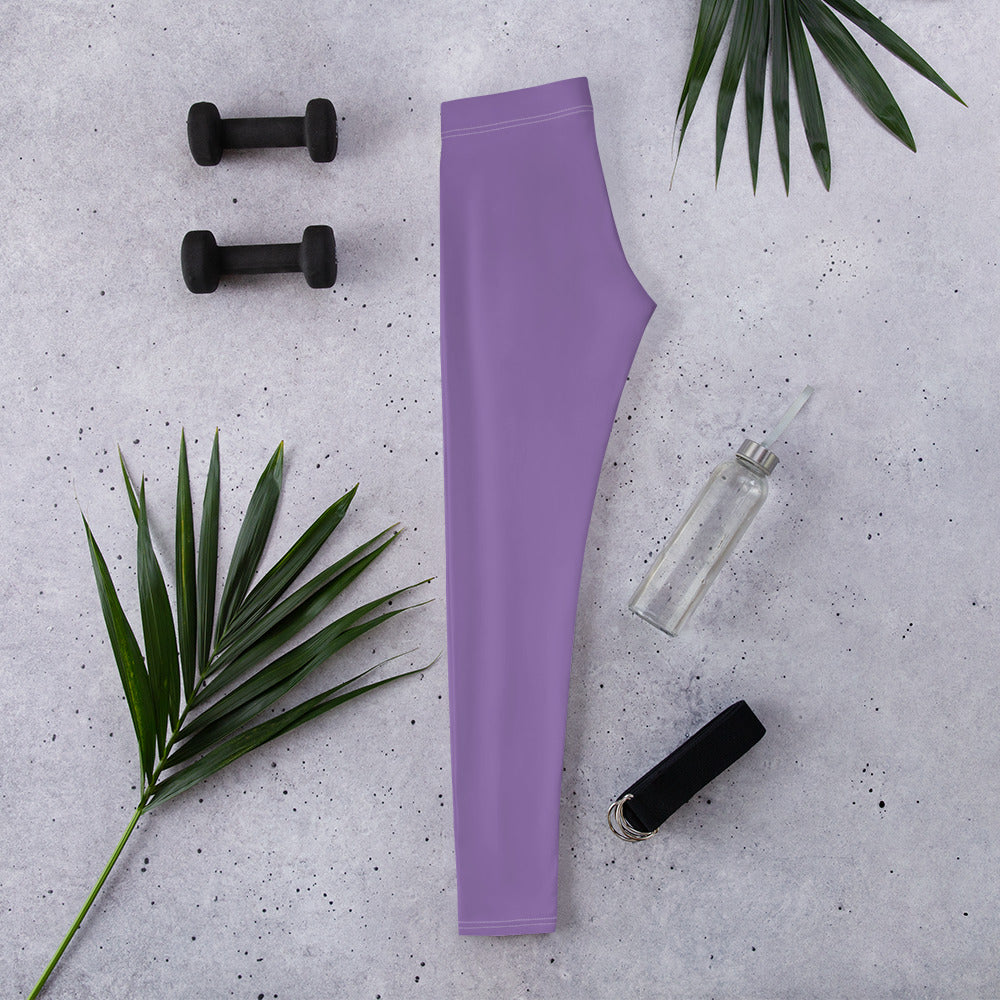 Preppy Minimal Lavender Workout Leggings for Women