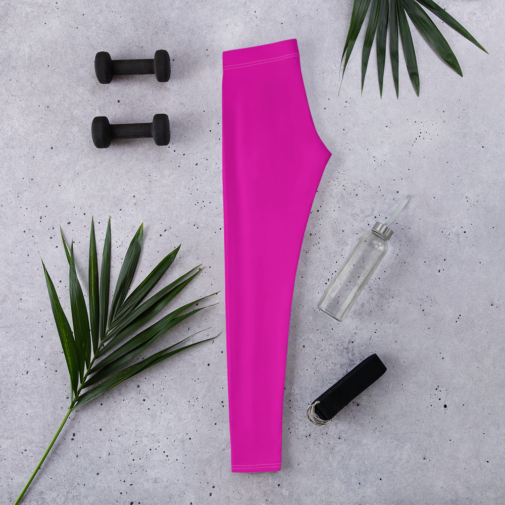 Neon Pink Gym Workout Leggings for Women