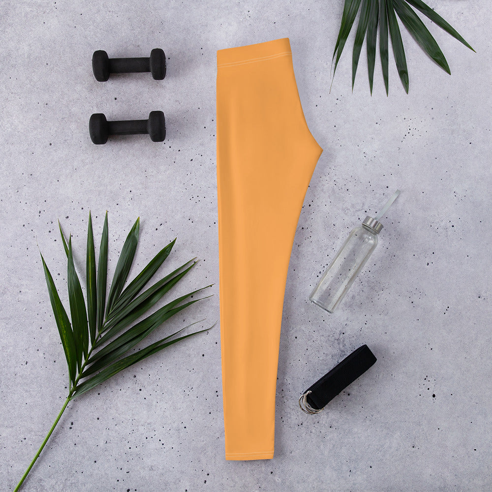 Sporty Orange Running & Gym Workout Leggings for Women