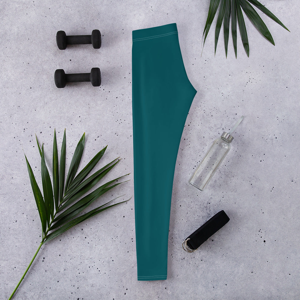 Seamless Teal Running & Gym Workout Leggings for Women