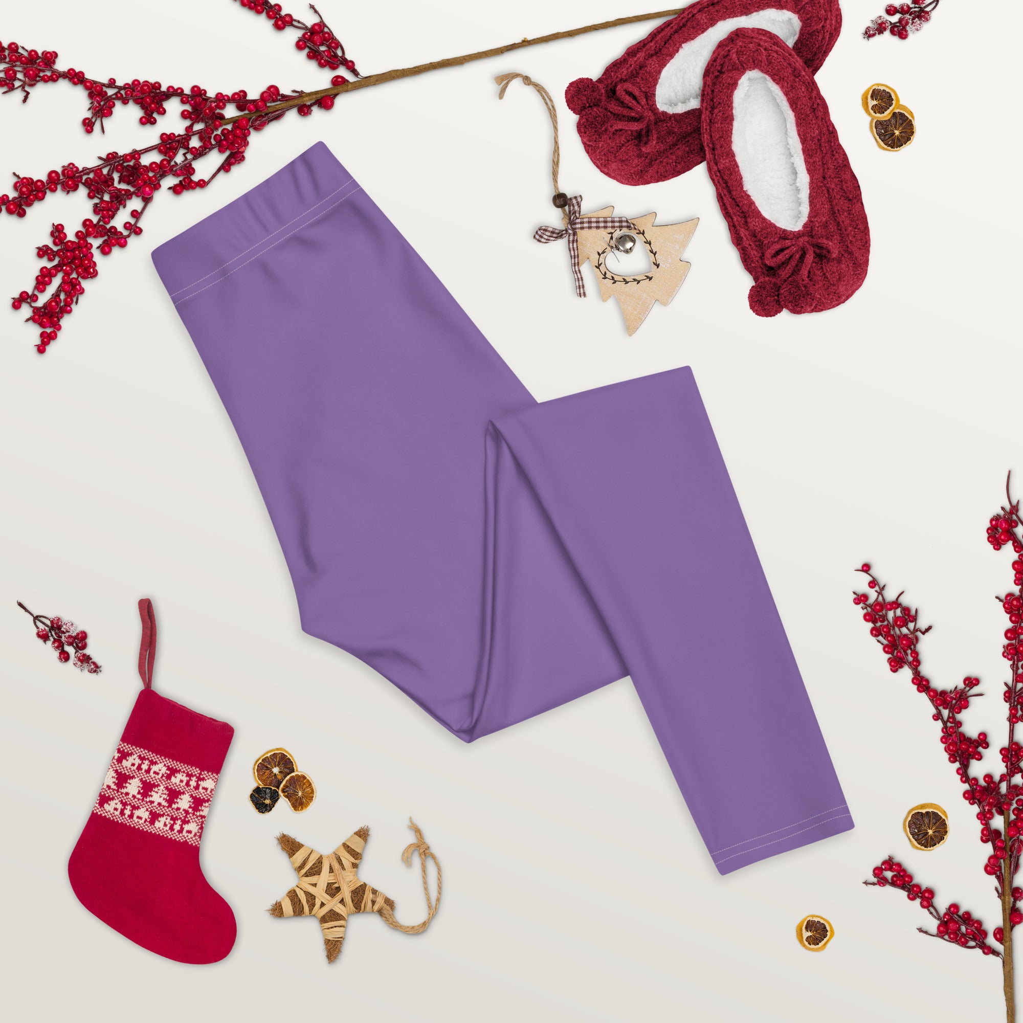 Preppy Minimal Lavender Workout Leggings for Women