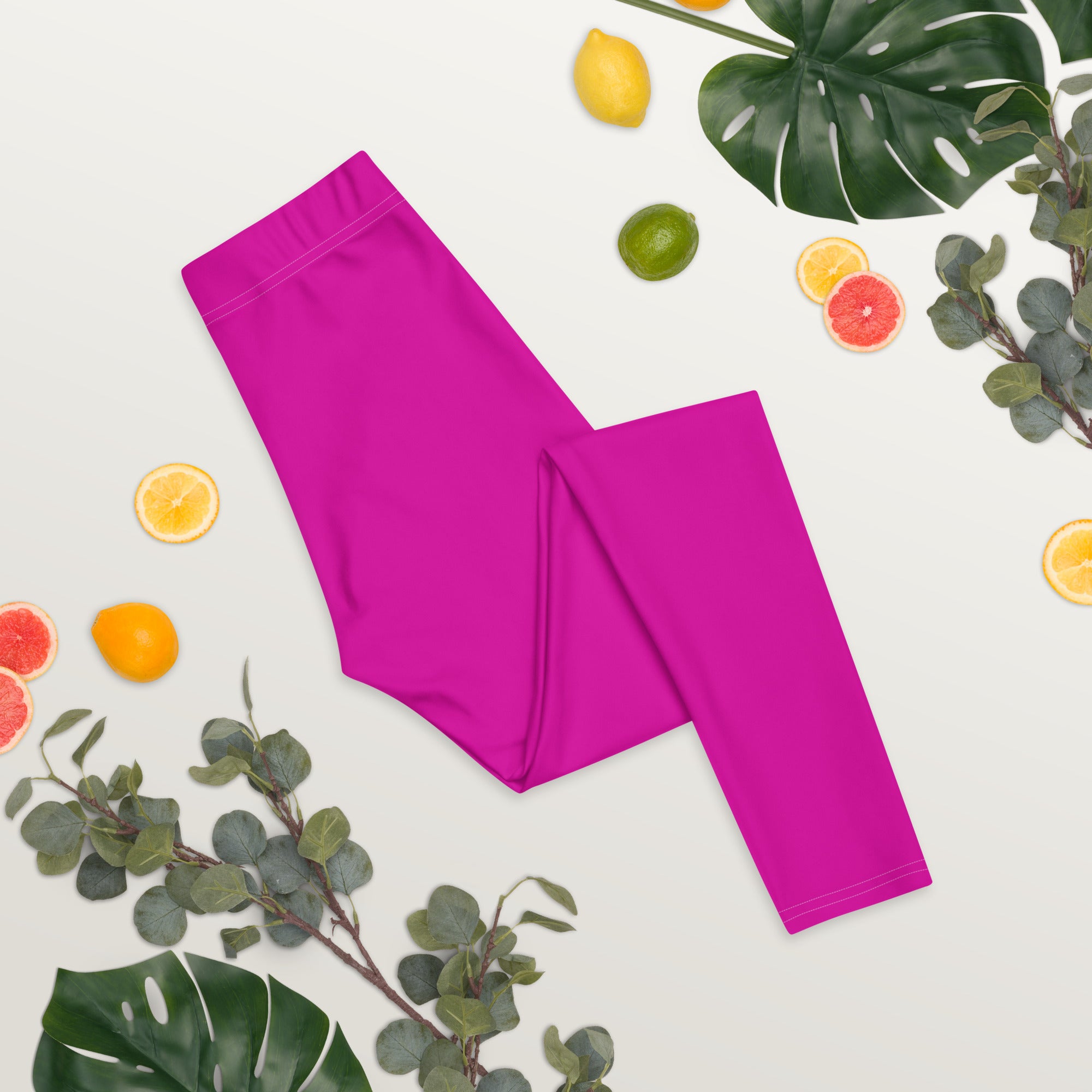 Neon Pink Gym Workout Leggings for Women