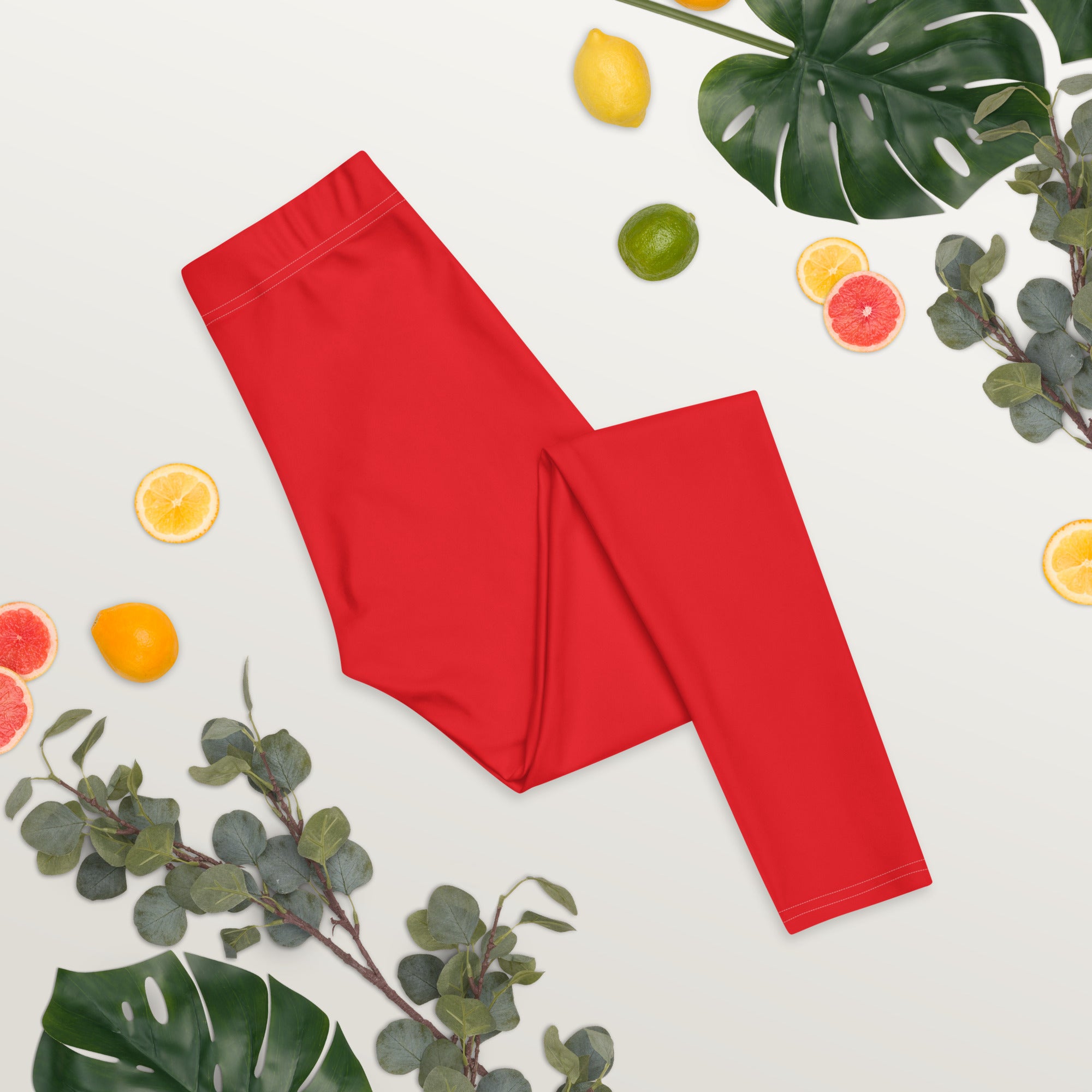 Athletic Red Running & Gym Workout Leggings for Women
