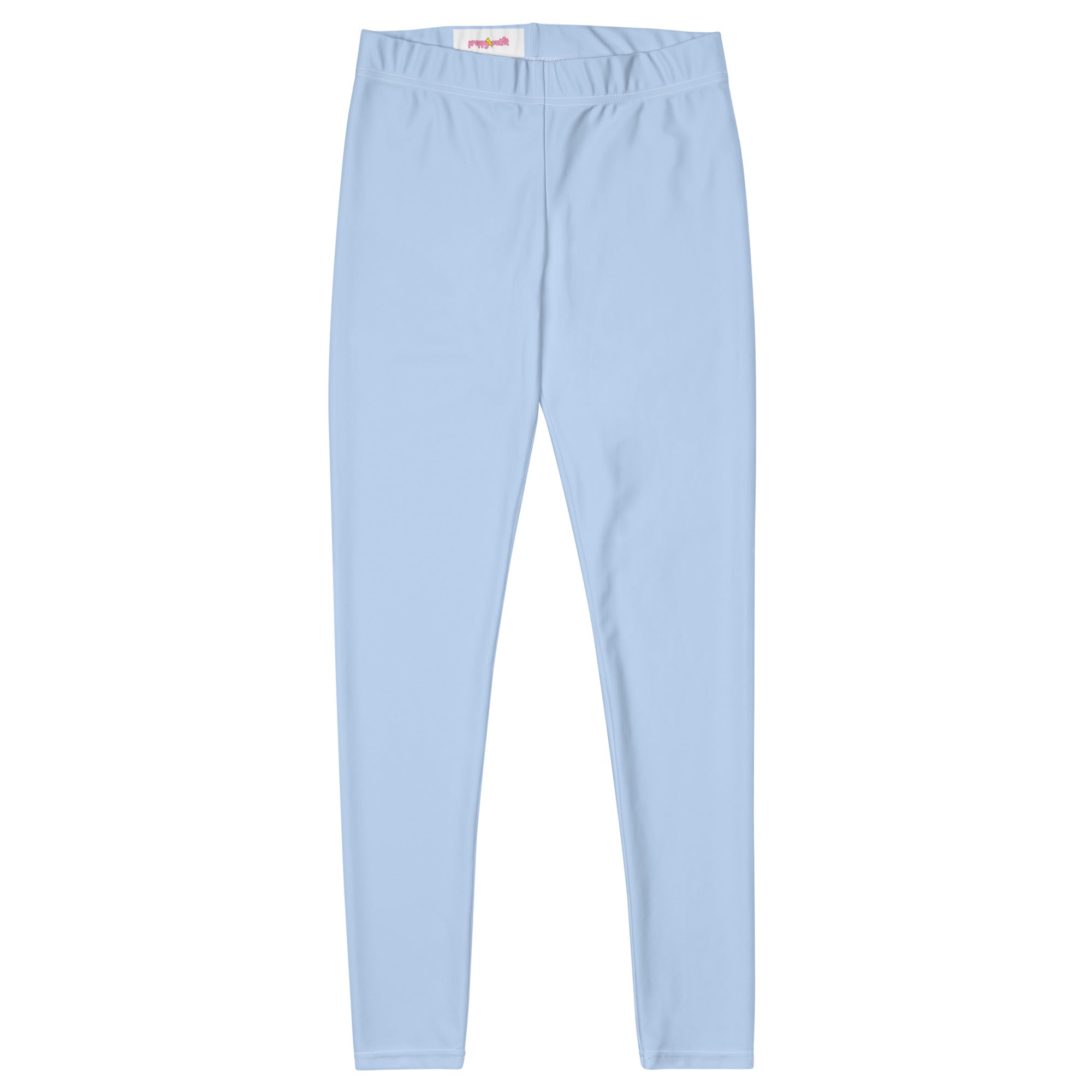 Preppy Plain Baby Blue Gym Workout Leggings for Women