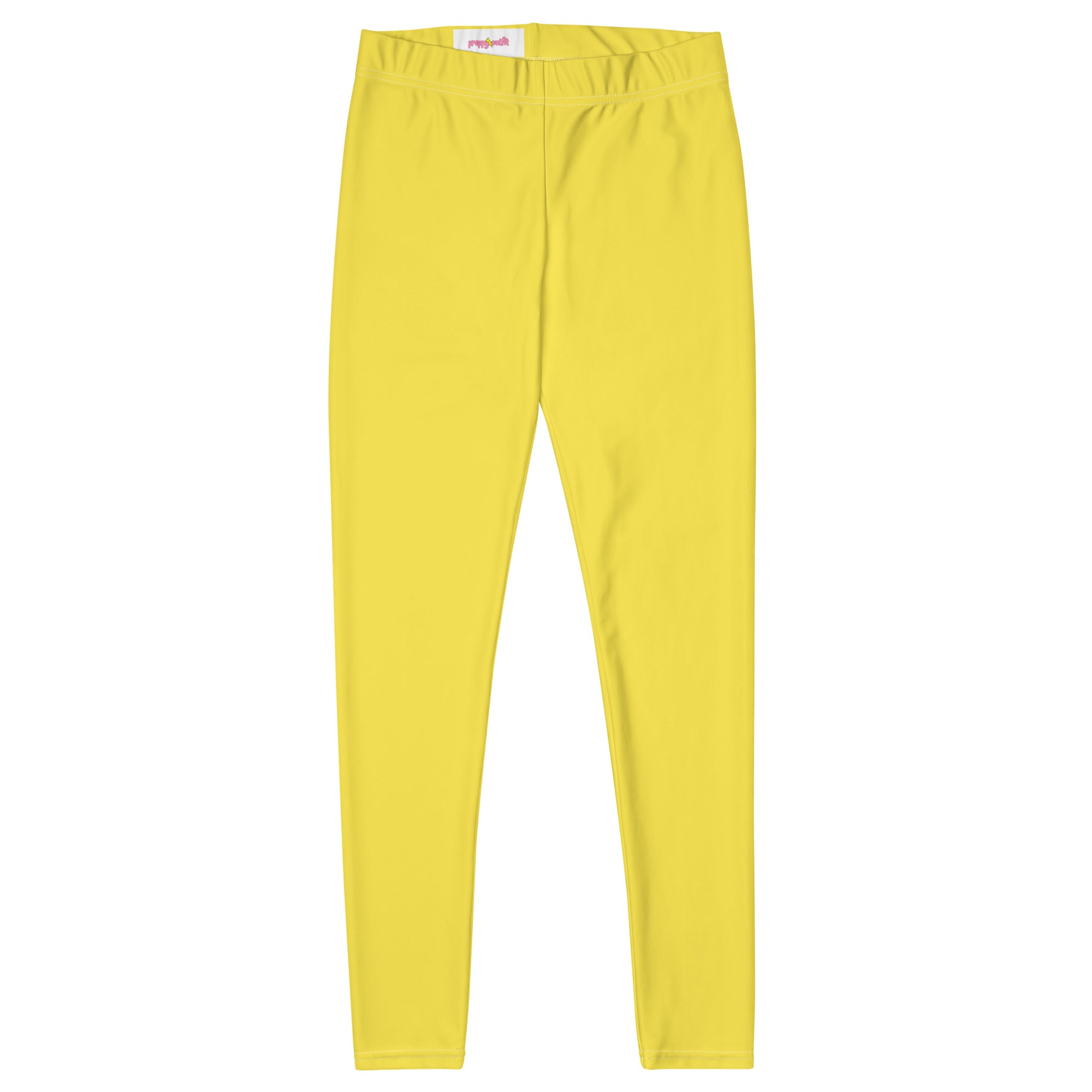Preppy Plain Yellow Gym Workout Leggings for Women