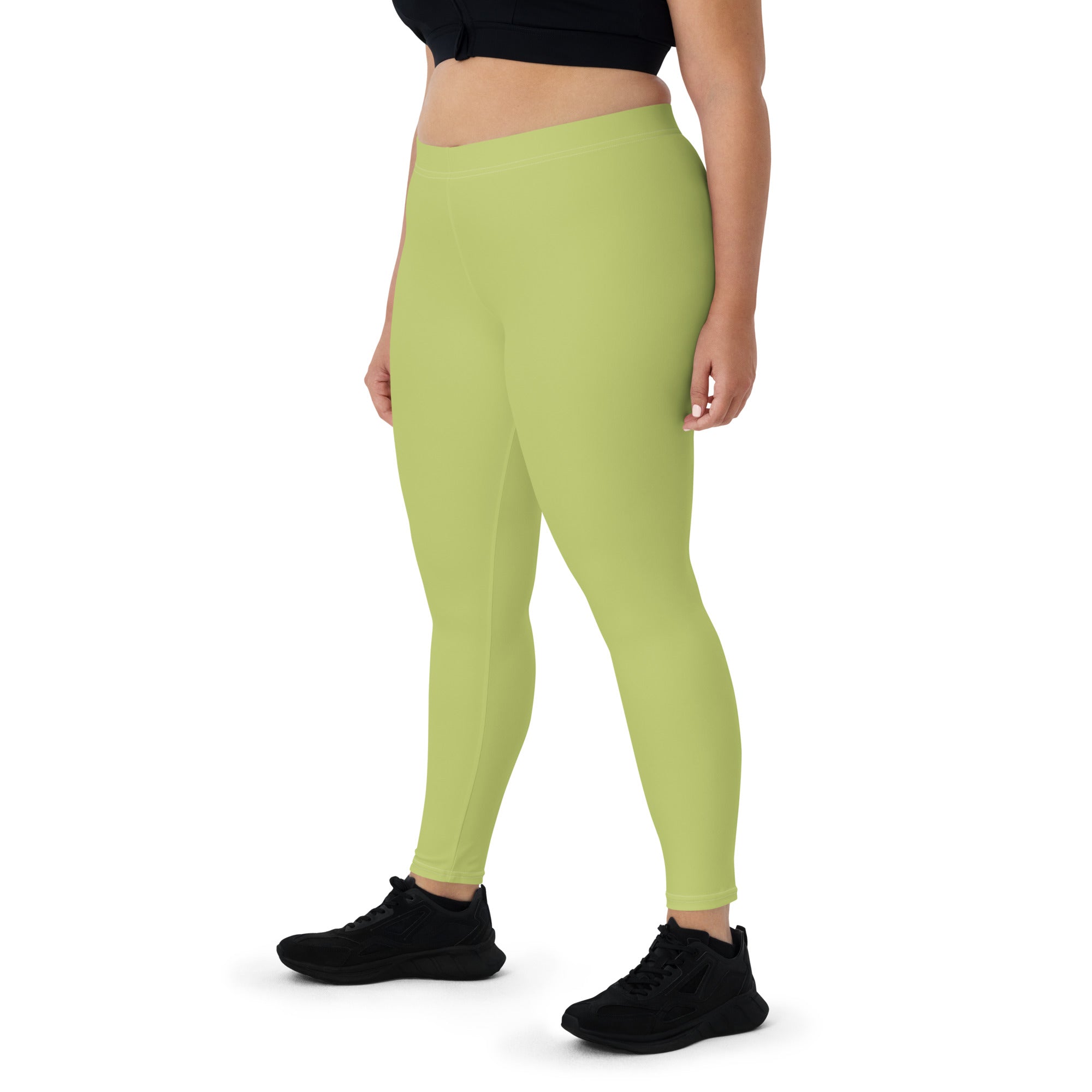 Preppy Plain Olive Green Gym Workout Leggings for Women