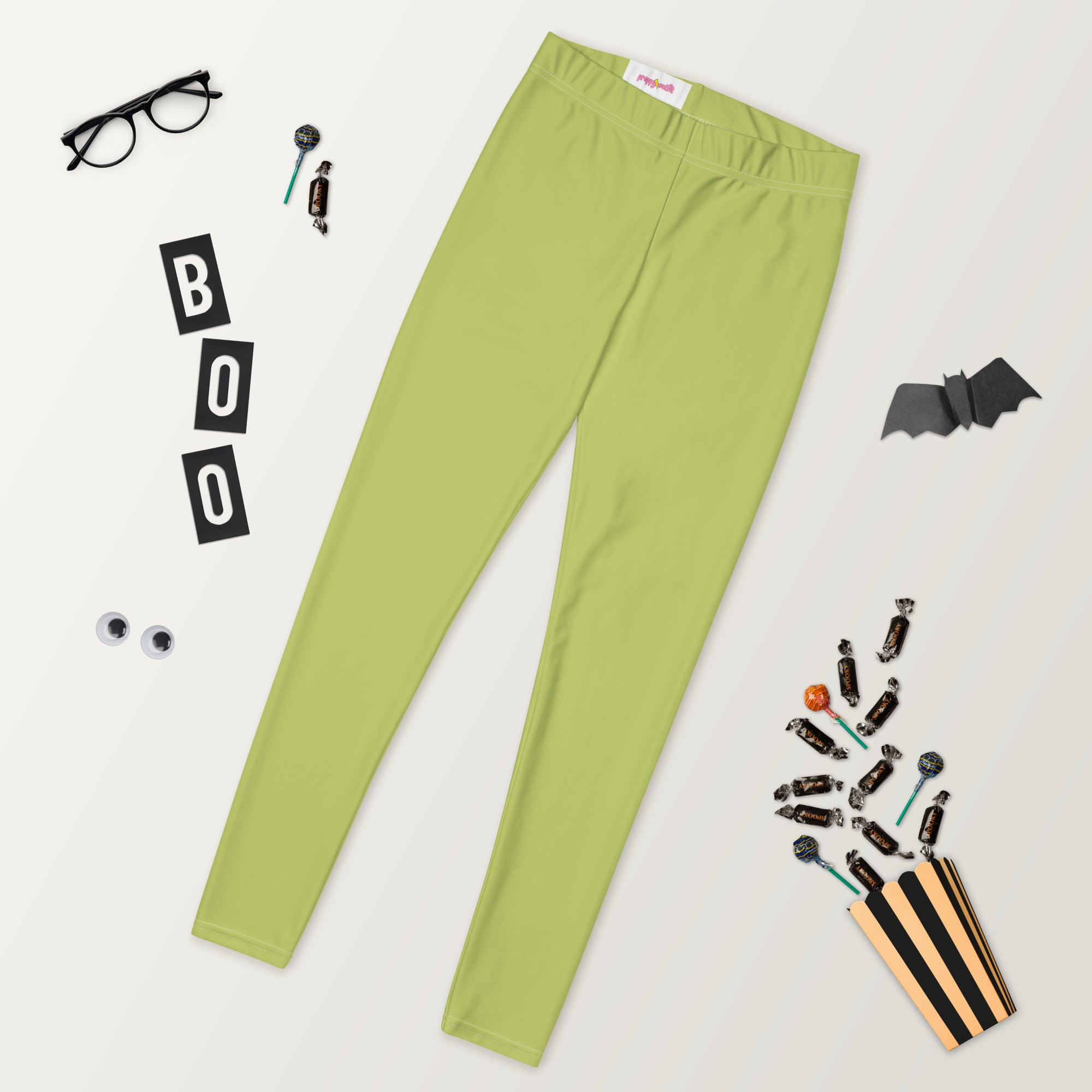 Preppy Plain Olive Green Gym Workout Leggings for Women