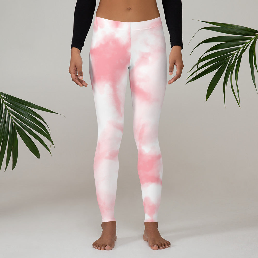 Pink tie Dye Gym Workout Leggings for Women