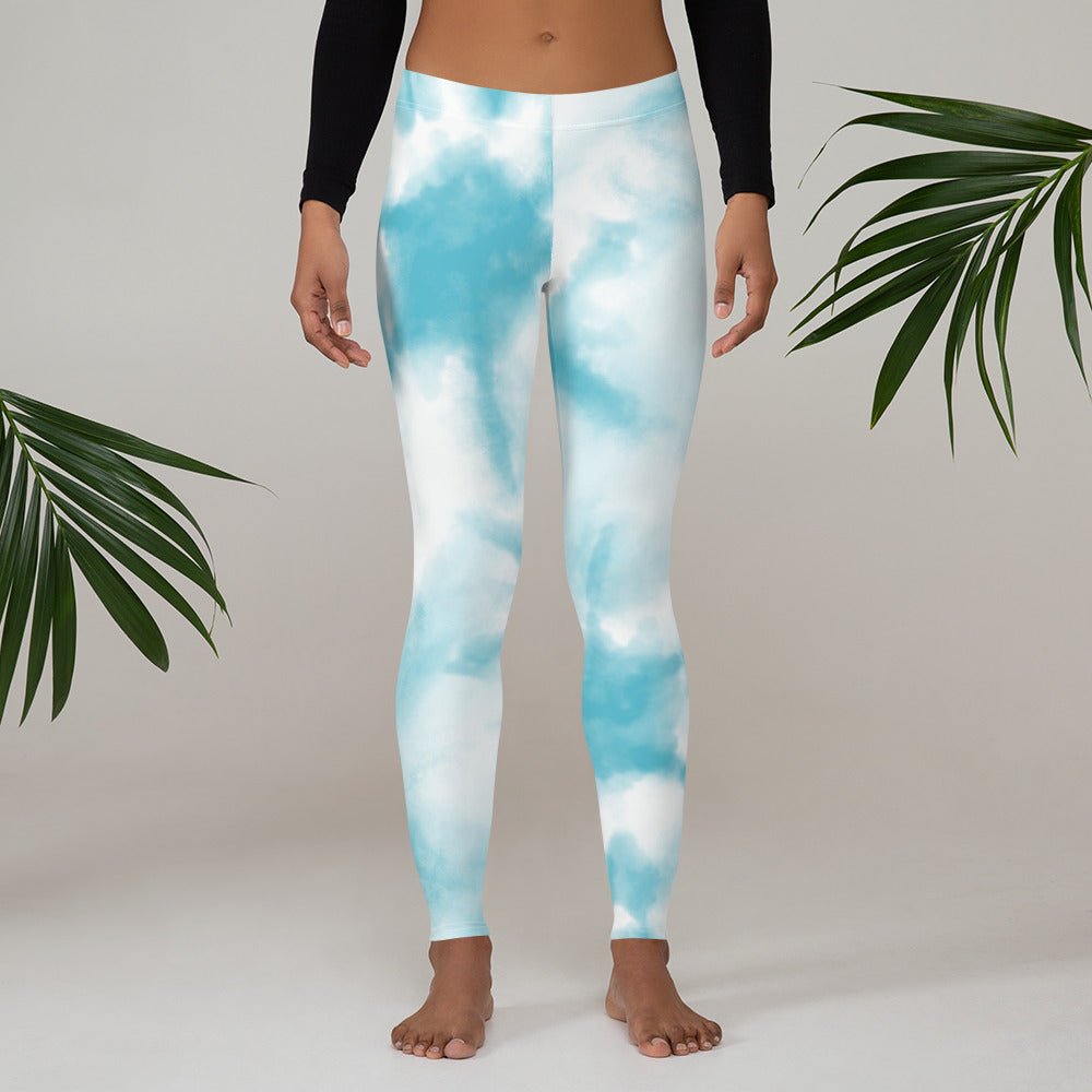 Classy Blue tie Dye Gym & Activewear Leggings for Women