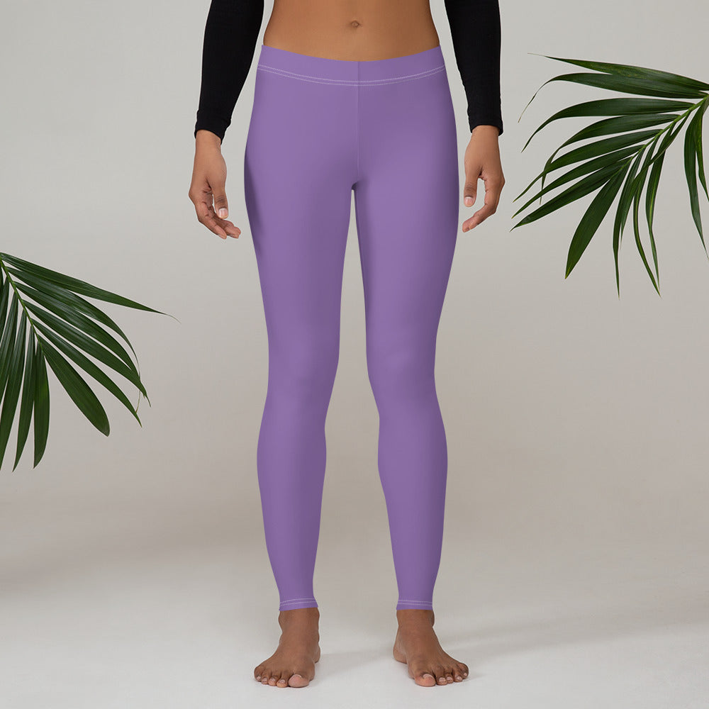 Preppy Minimal Lavender Workout Leggings for Women