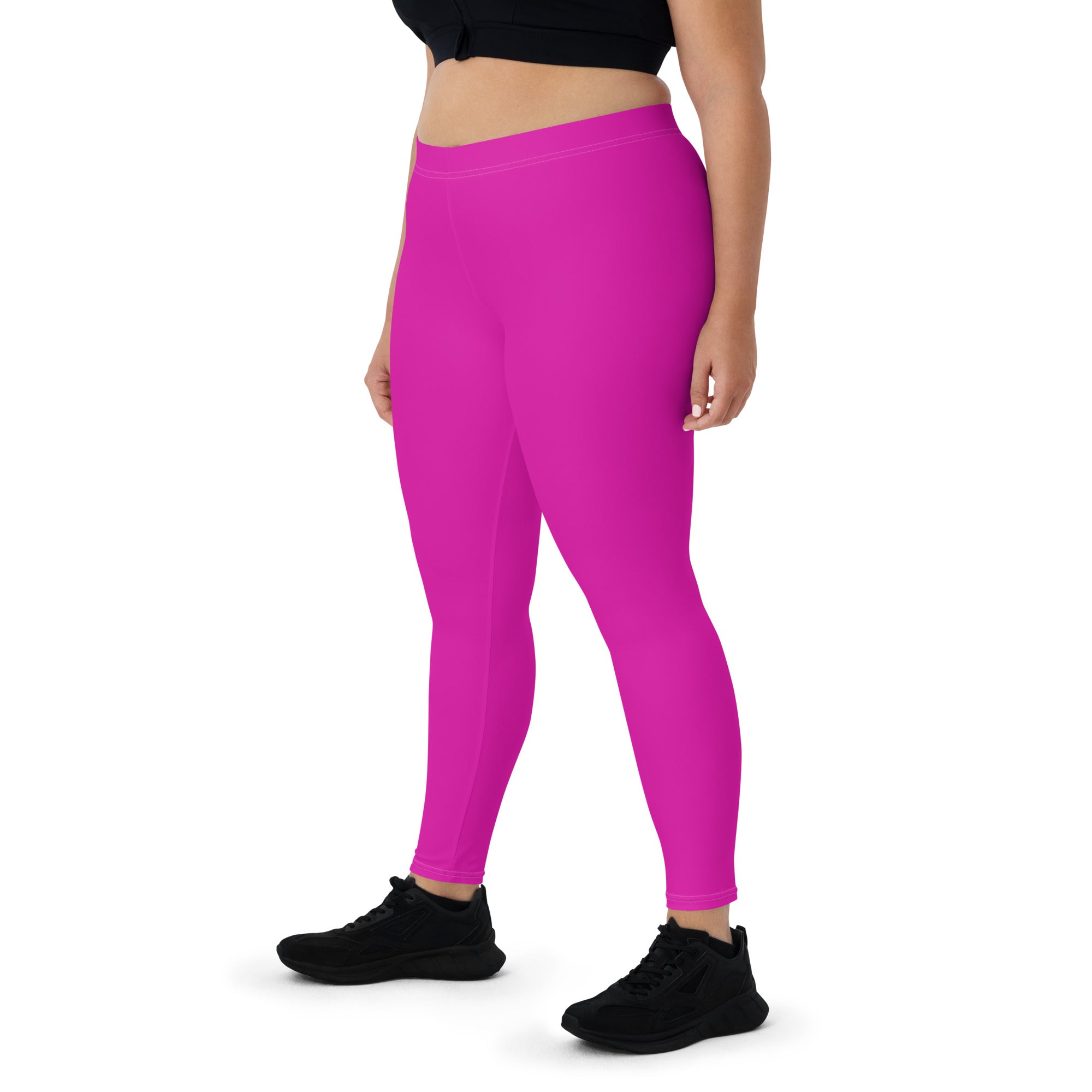Neon Pink Gym Workout Leggings for Women