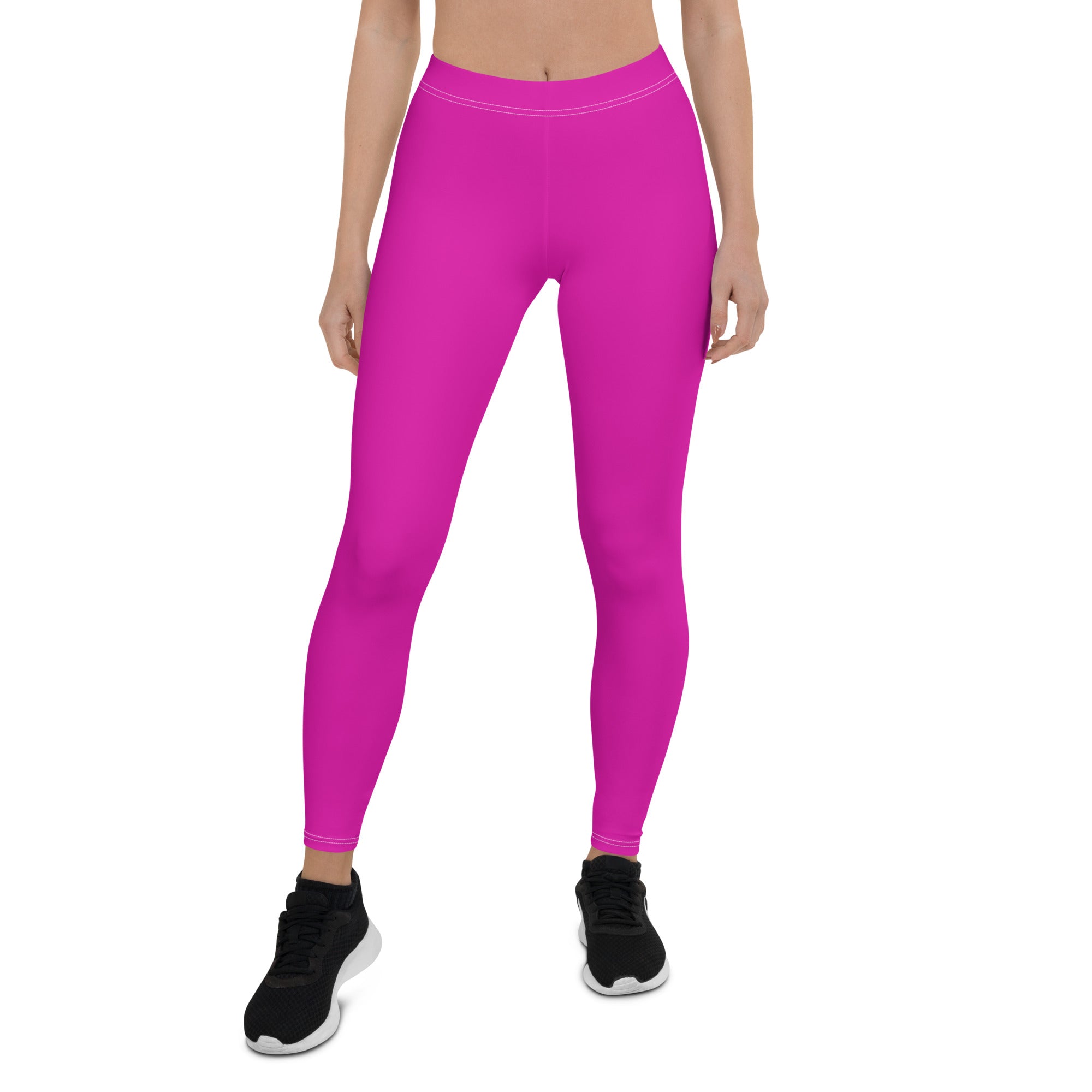 Neon Pink Gym Workout Leggings for Women