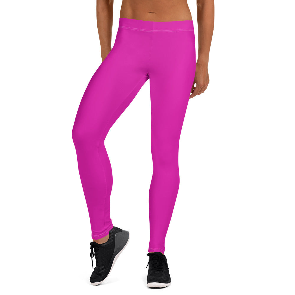 Neon Pink Gym Workout Leggings for Women