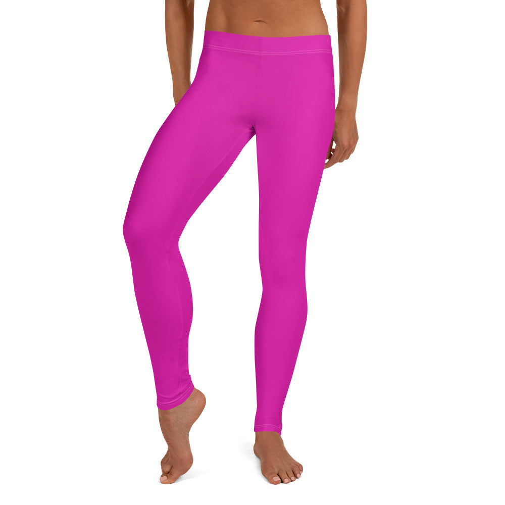 Neon Pink Gym Workout Leggings for Women
