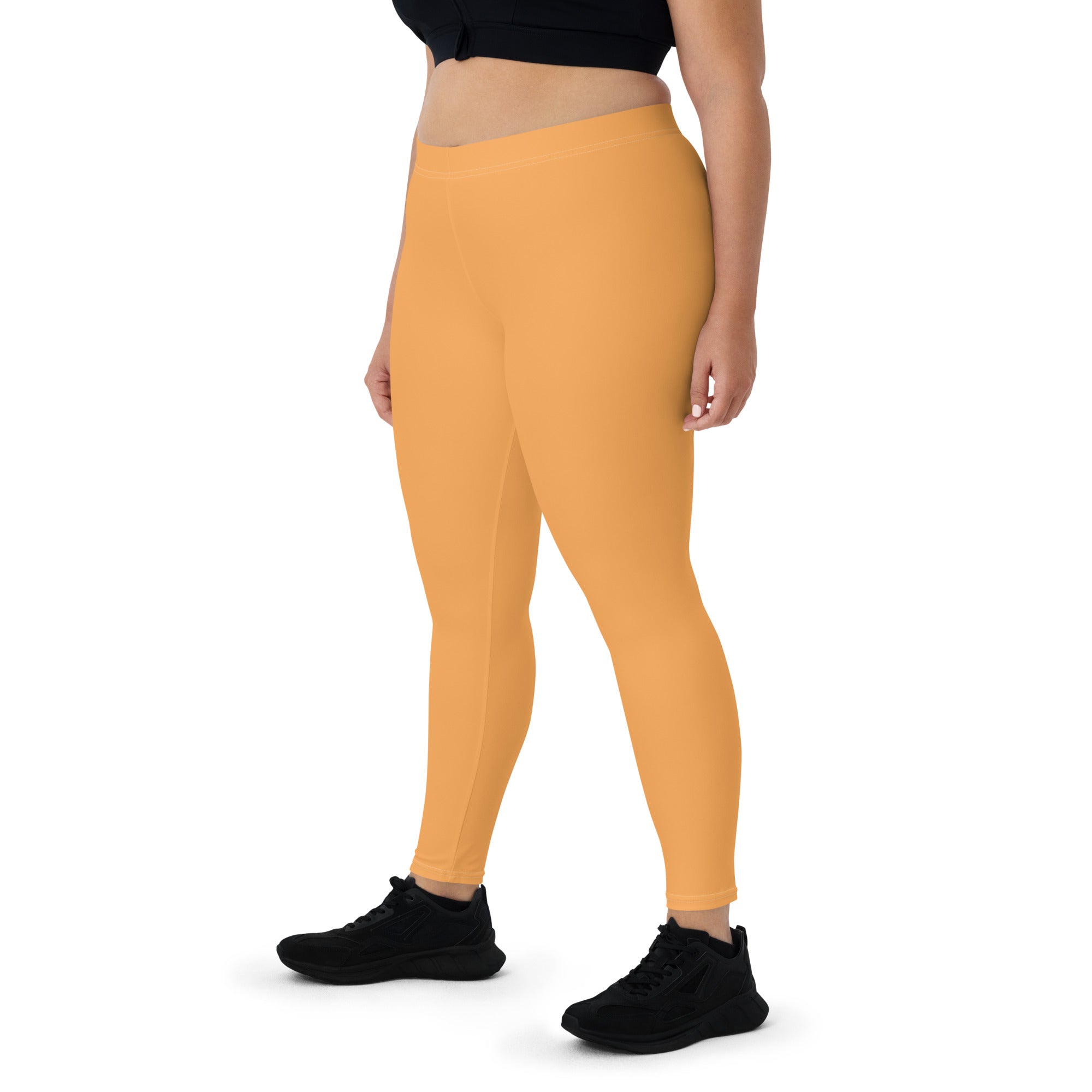 Sporty Orange Running & Gym Workout Leggings for Women