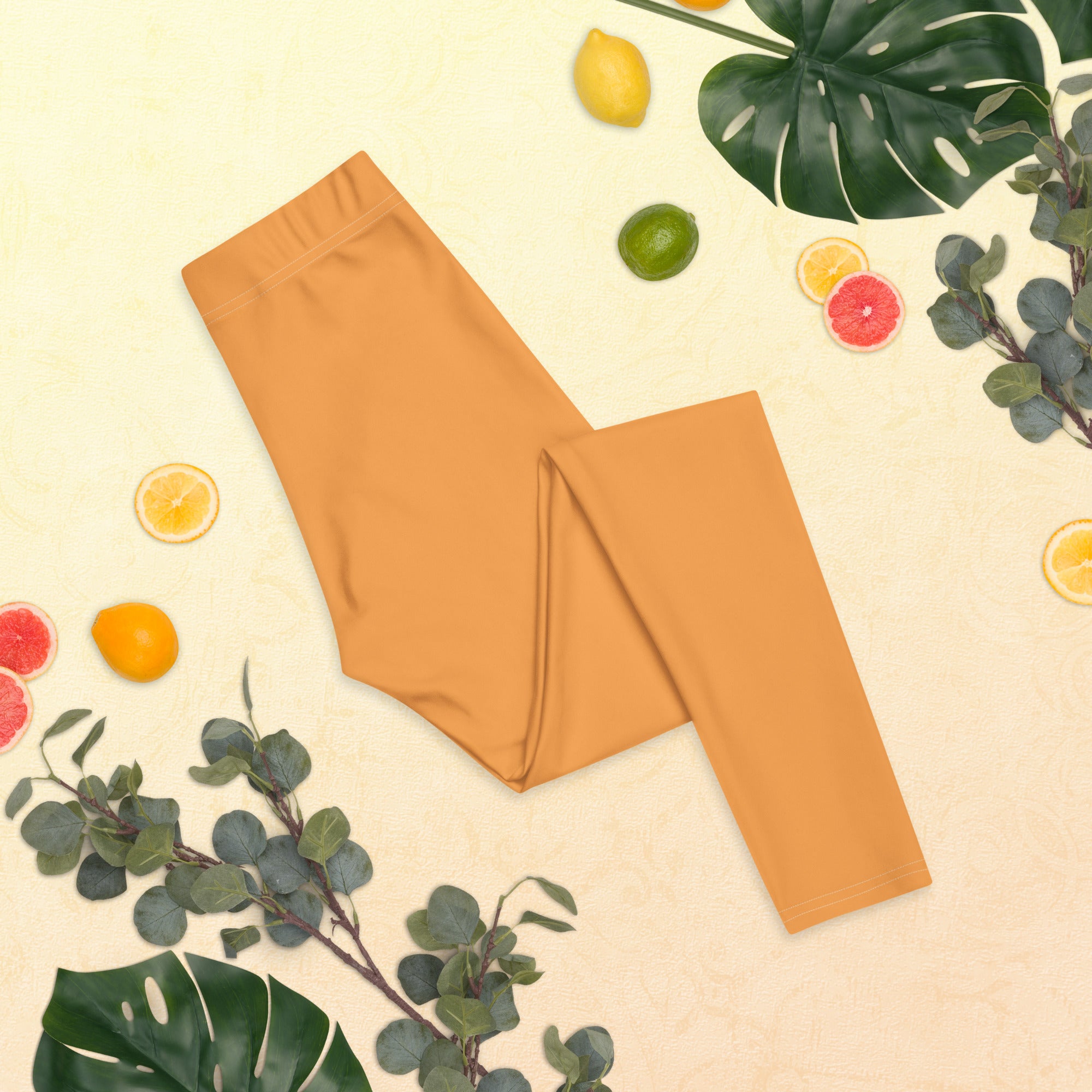 Sporty Orange Running & Gym Workout Leggings for Women
