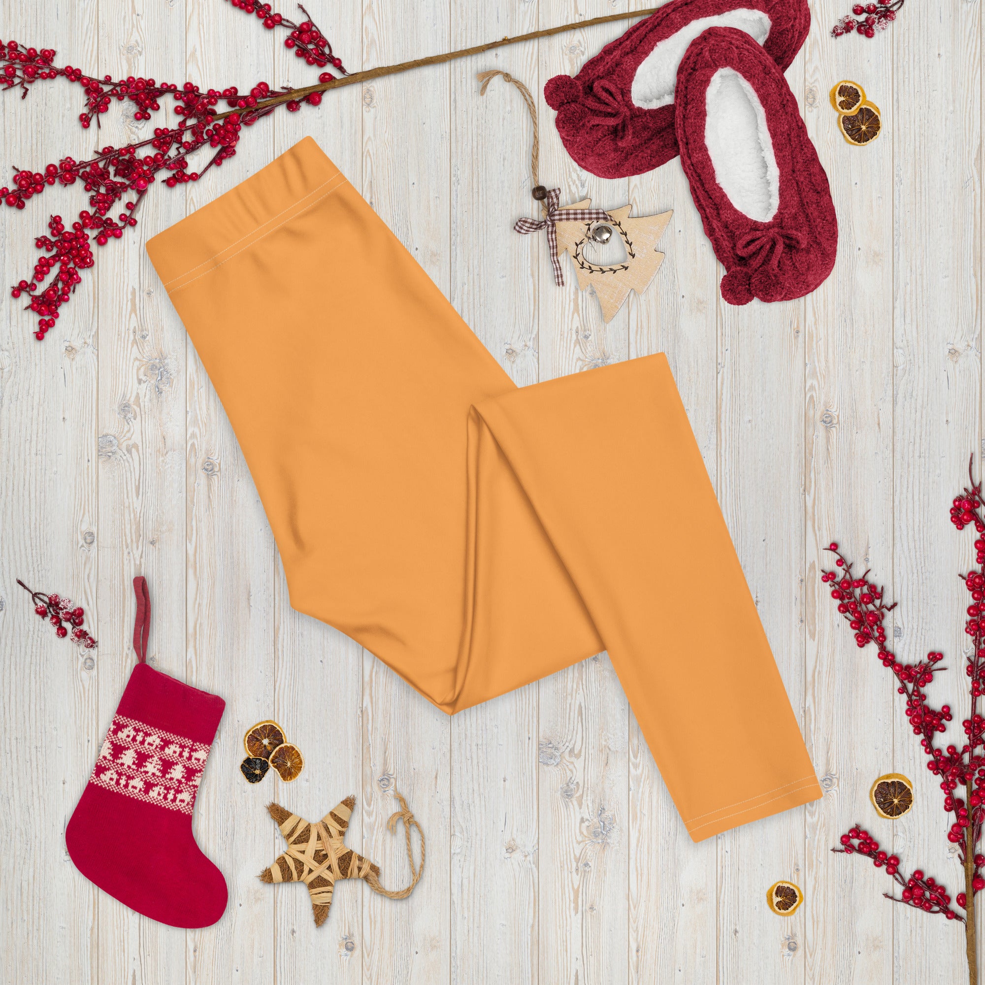 Sporty Orange Running & Gym Workout Leggings for Women