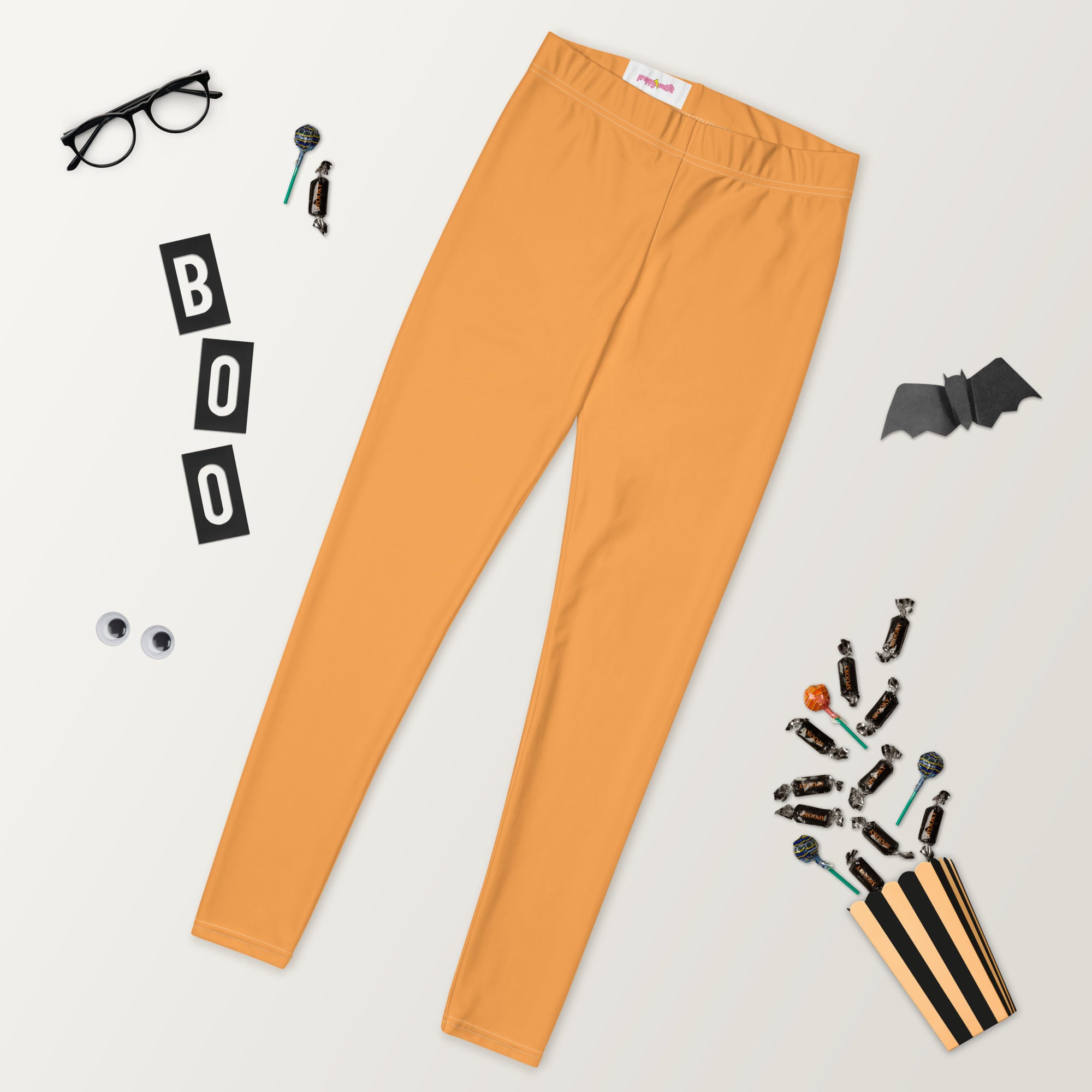 Sporty Orange Running & Gym Workout Leggings for Women