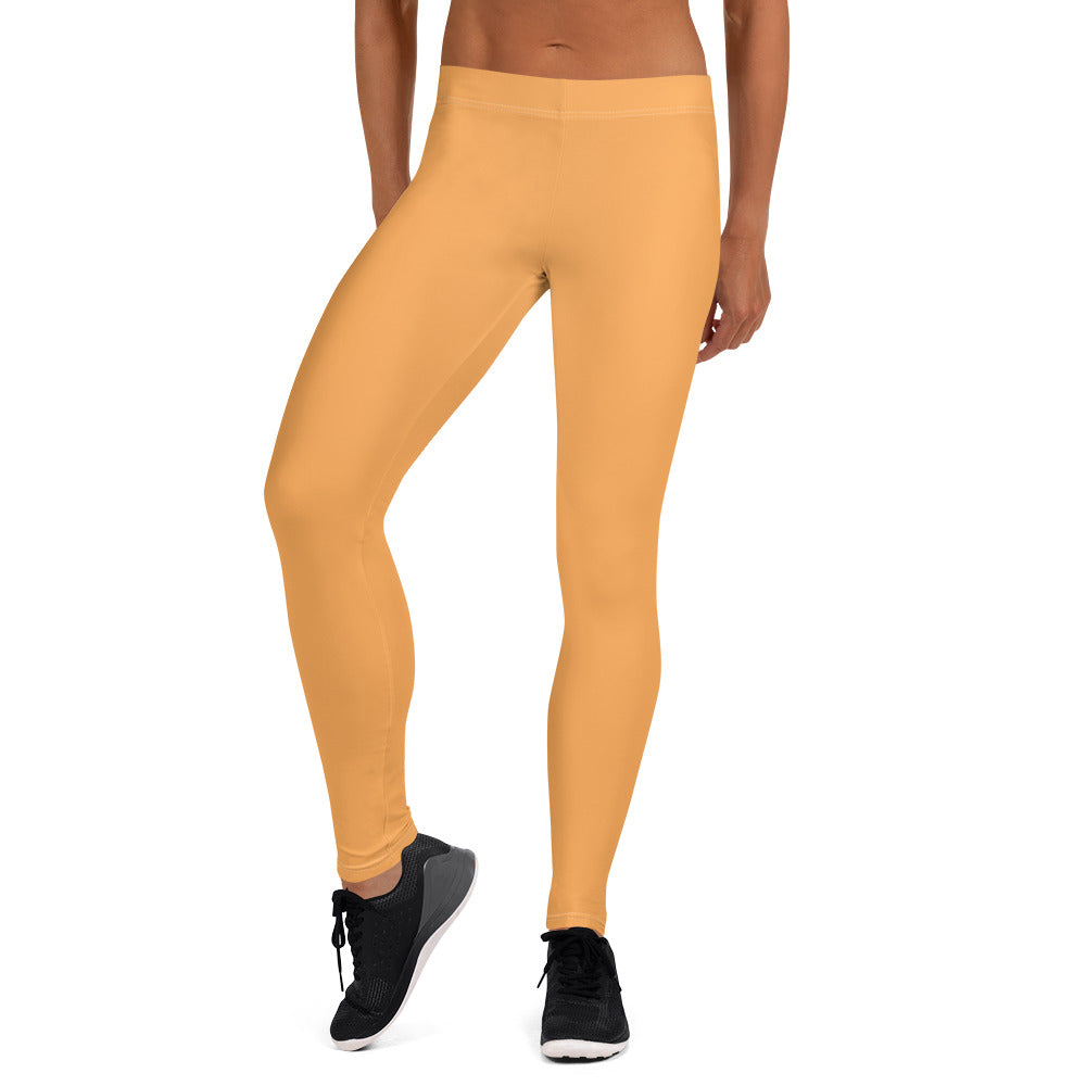 Sporty Orange Running & Gym Workout Leggings for Women