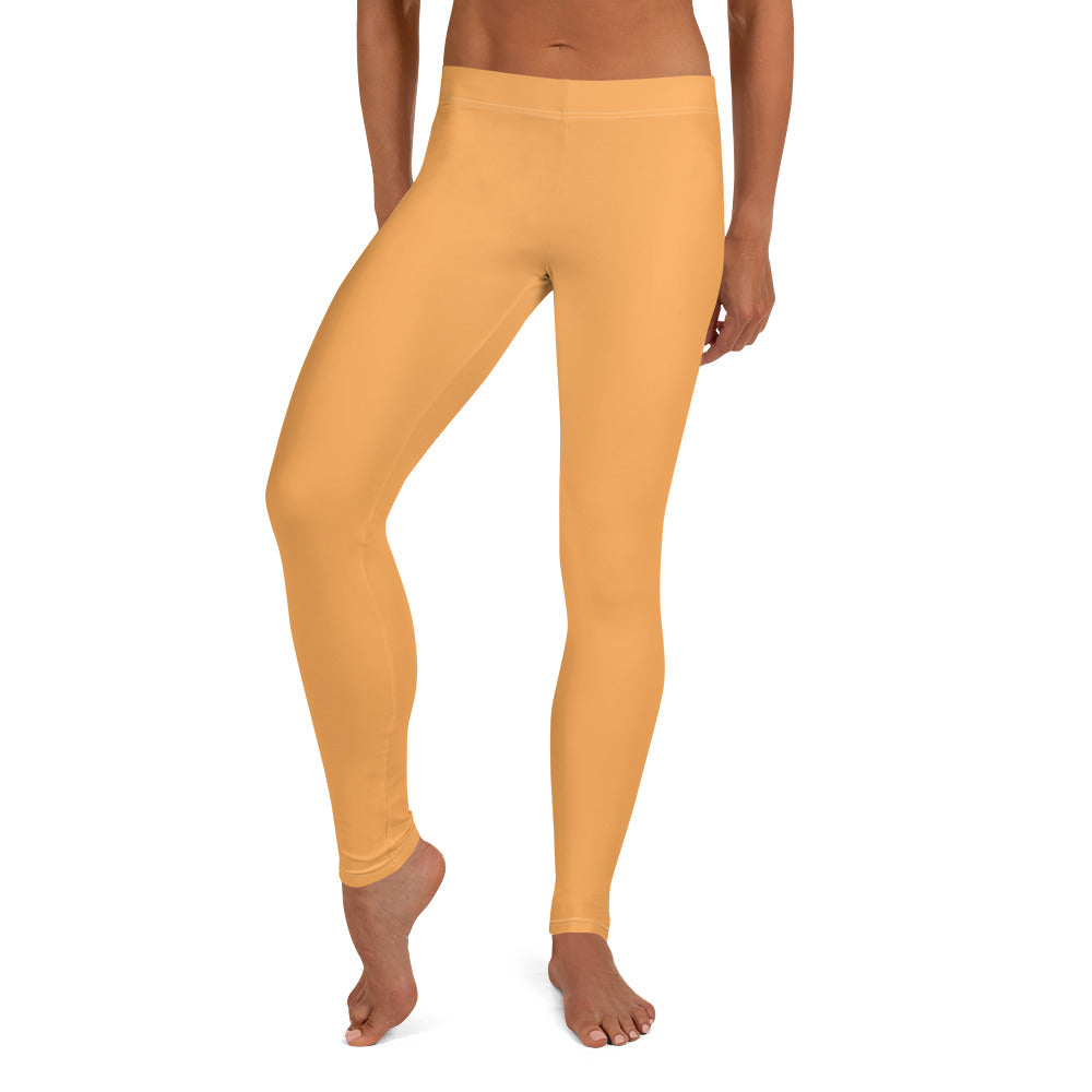 Sporty Orange Running & Gym Workout Leggings for Women