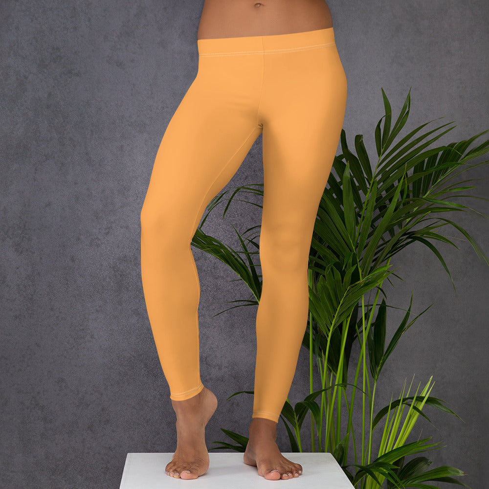 Sporty Orange Running & Gym Workout Leggings for Women