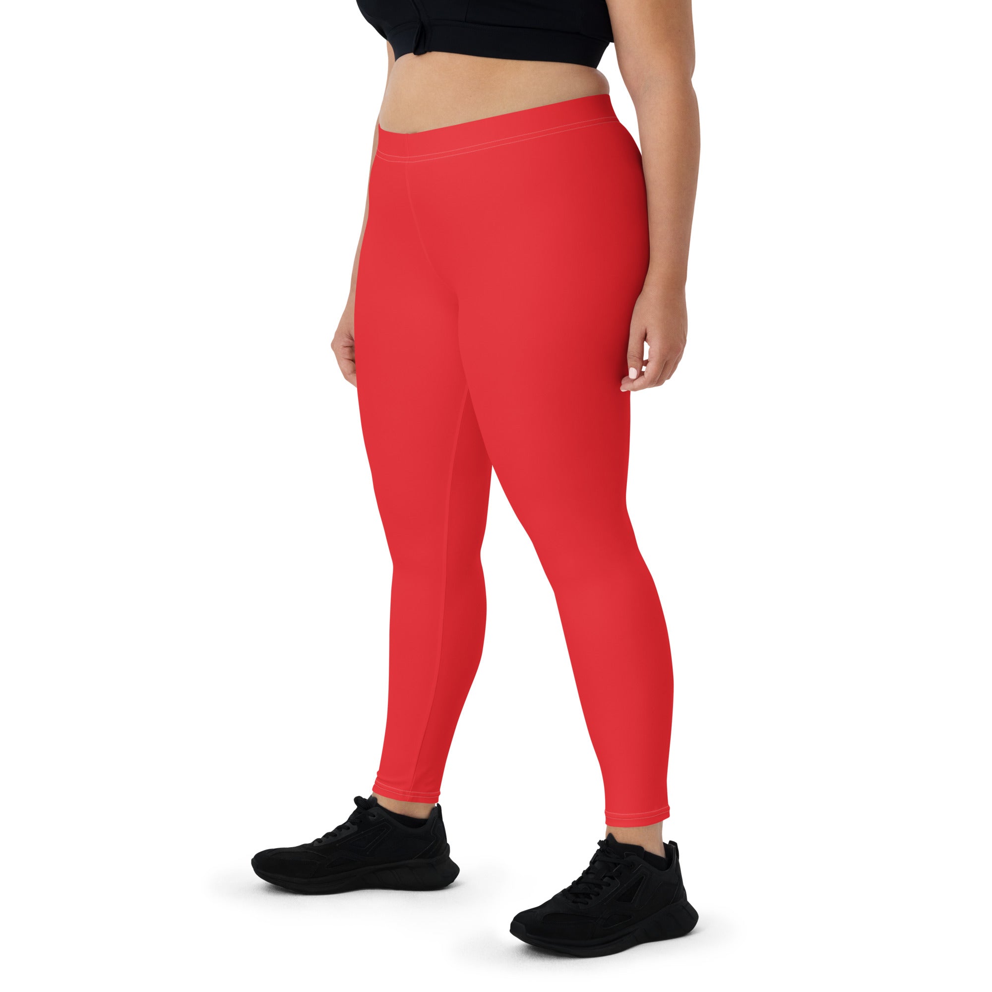 Athletic Red Running & Gym Workout Leggings for Women