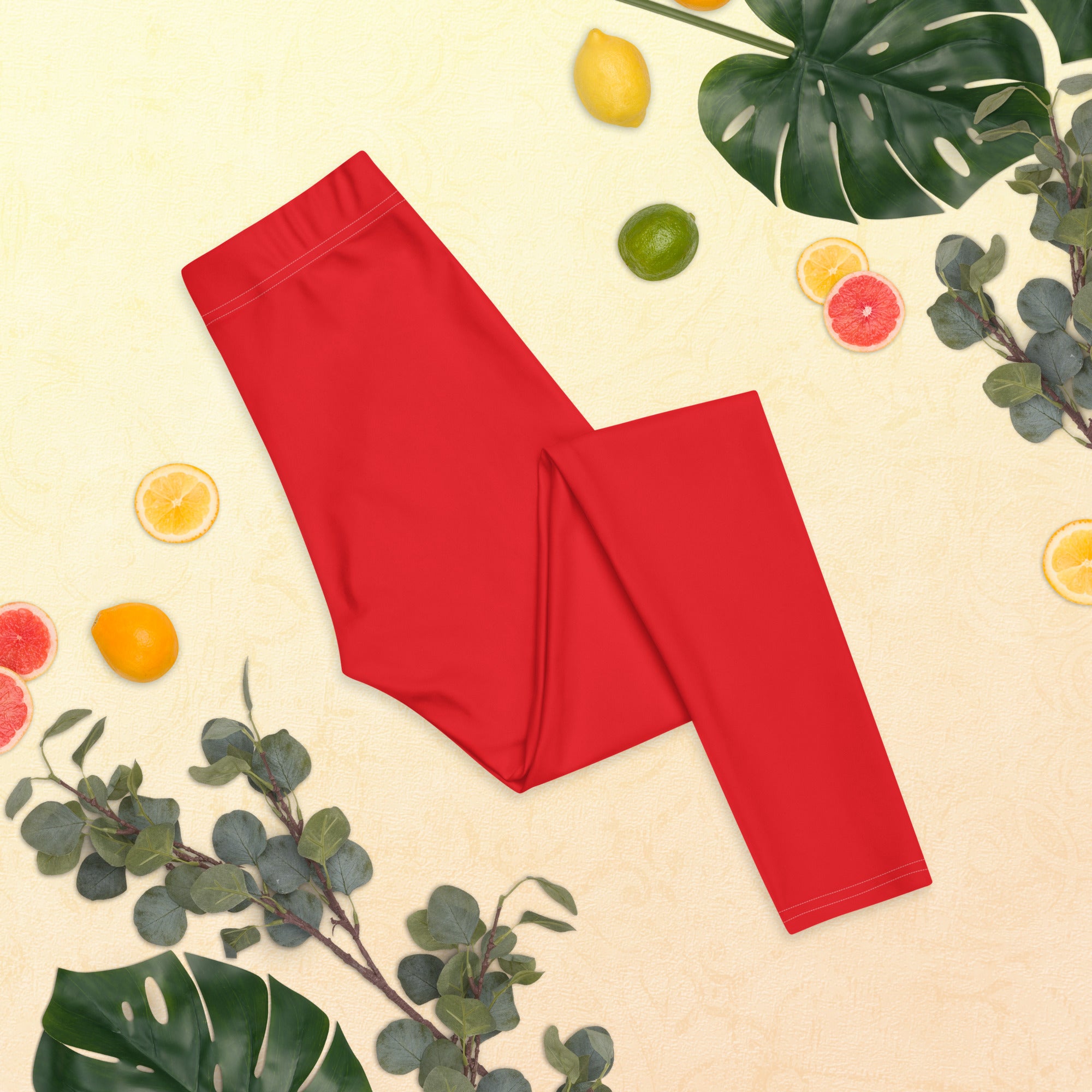 Athletic Red Running & Gym Workout Leggings for Women