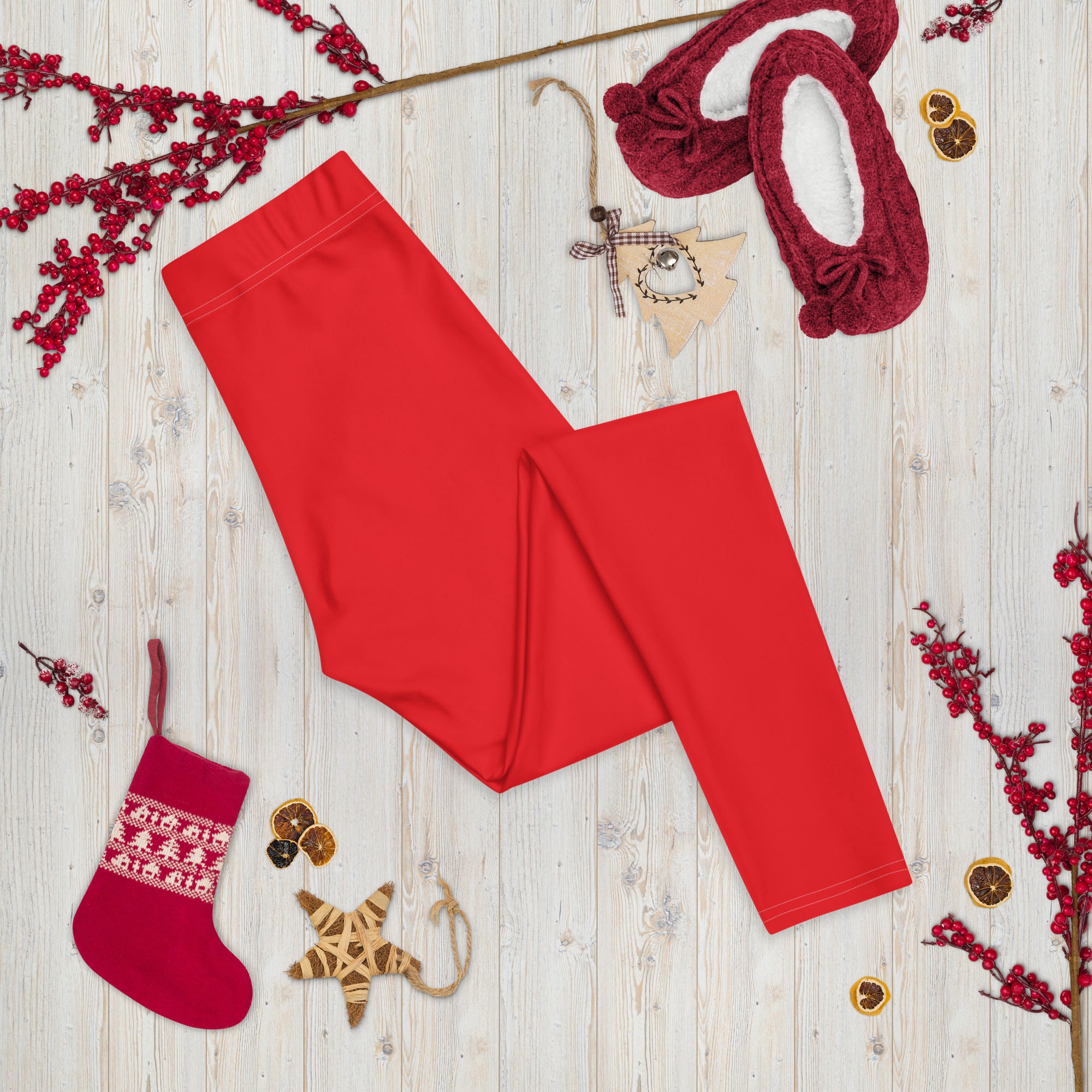 Athletic Red Running & Gym Workout Leggings for Women