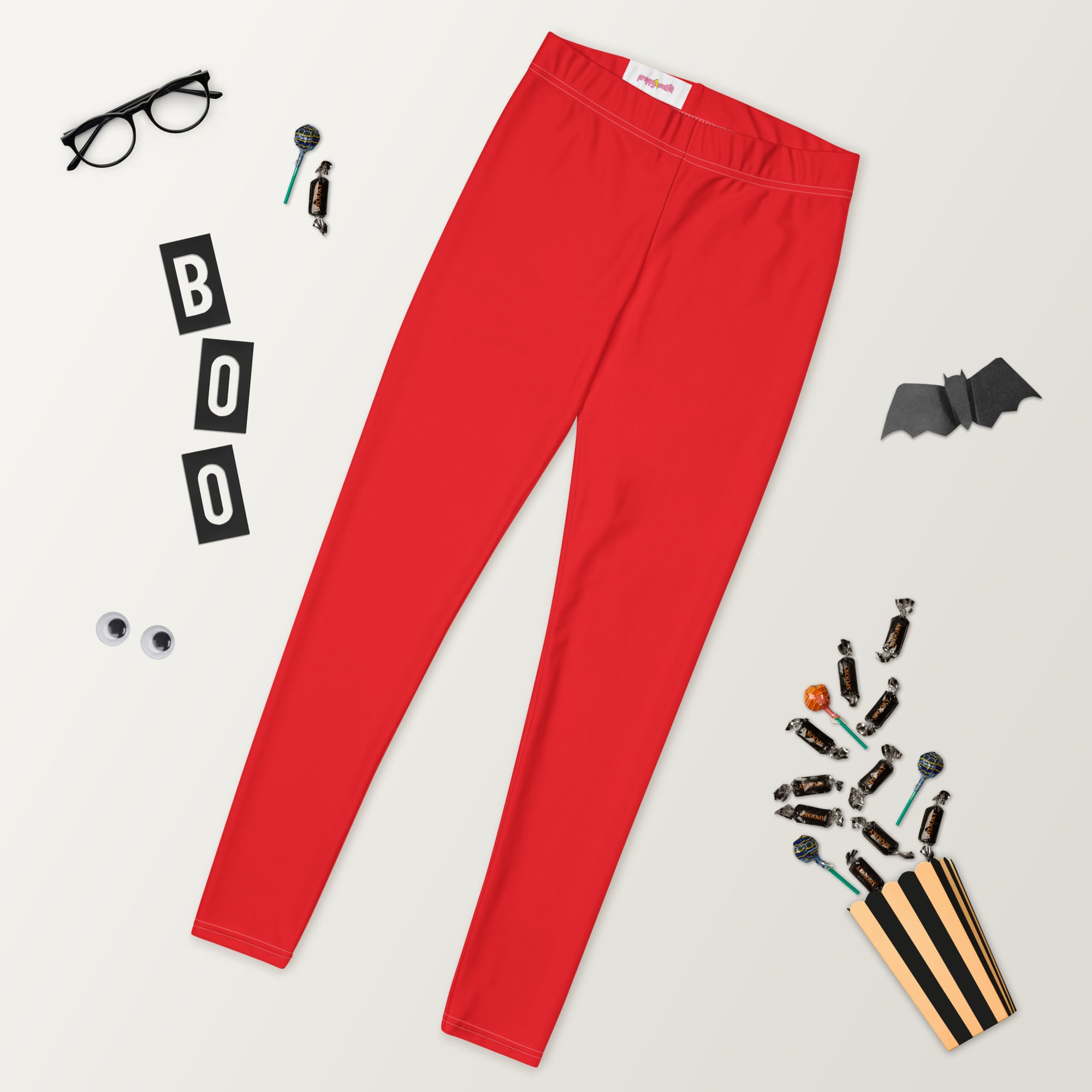 Athletic Red Running & Gym Workout Leggings for Women