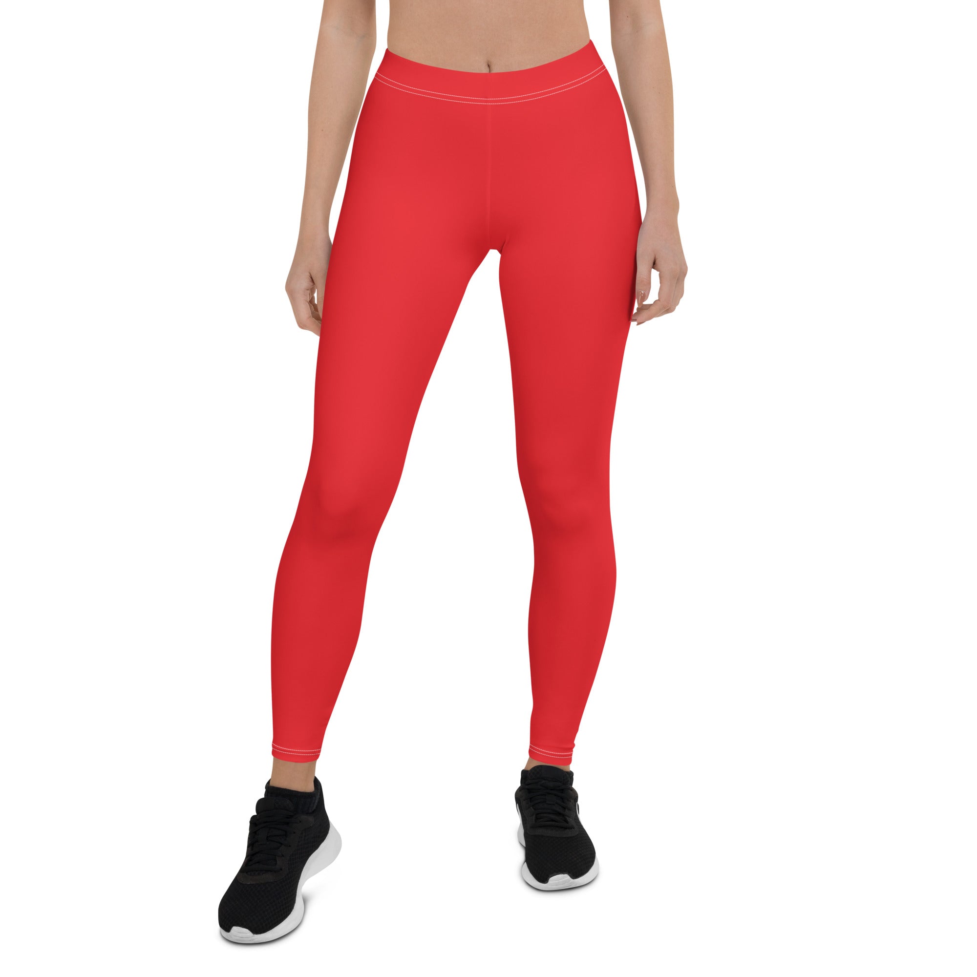 Athletic Red Running & Gym Workout Leggings for Women
