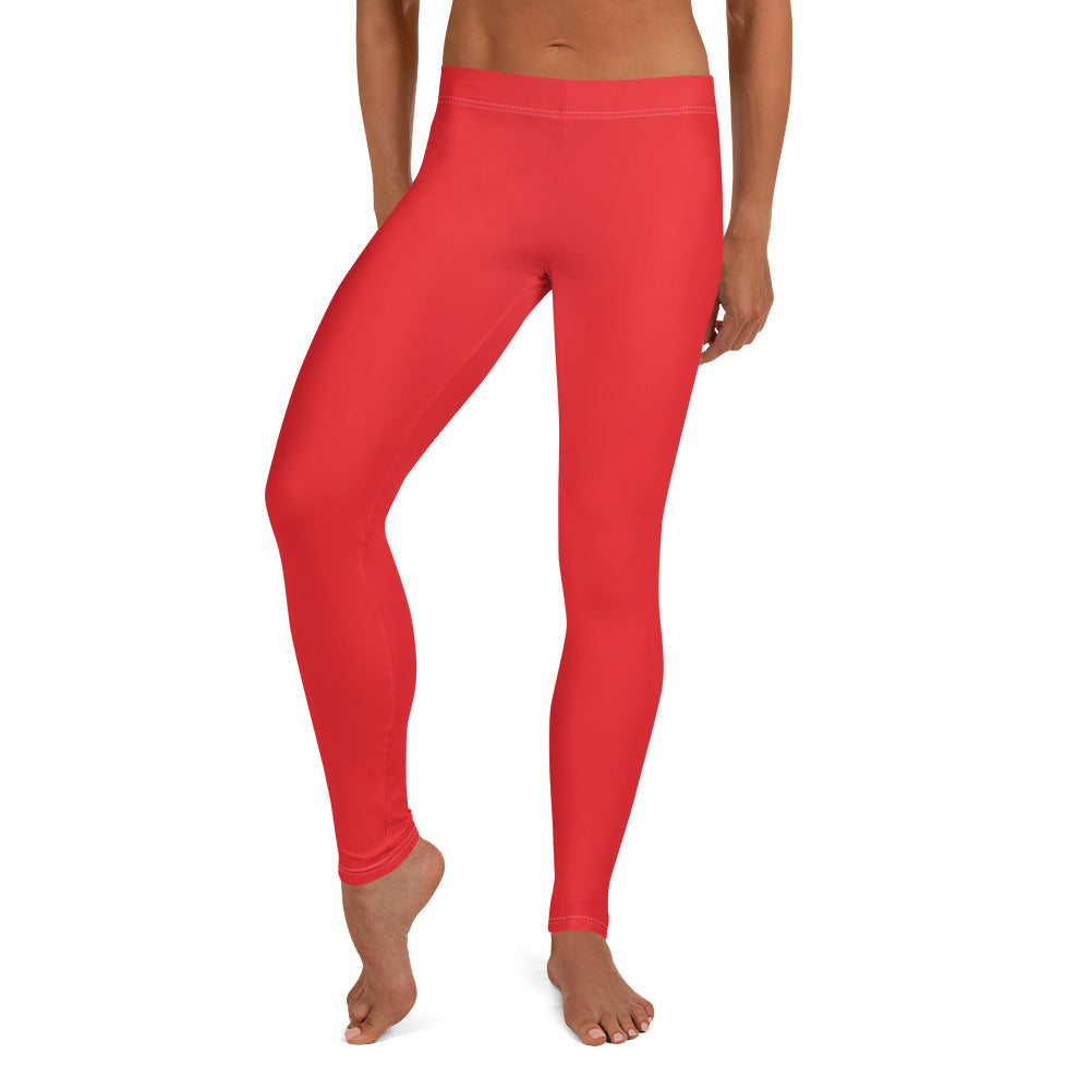 Athletic Red Running & Gym Workout Leggings for Women