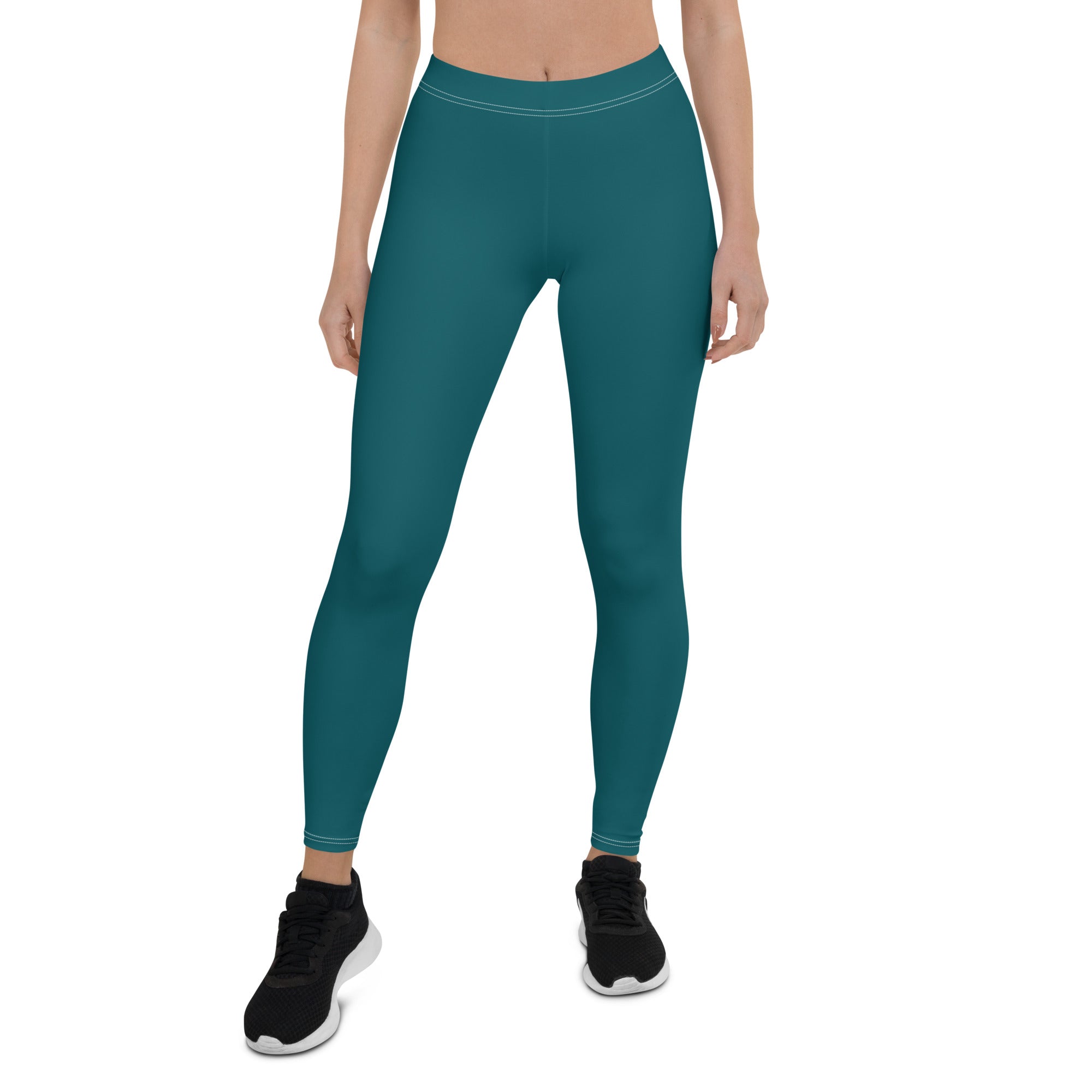 Seamless Teal Running & Gym Workout Leggings for Women