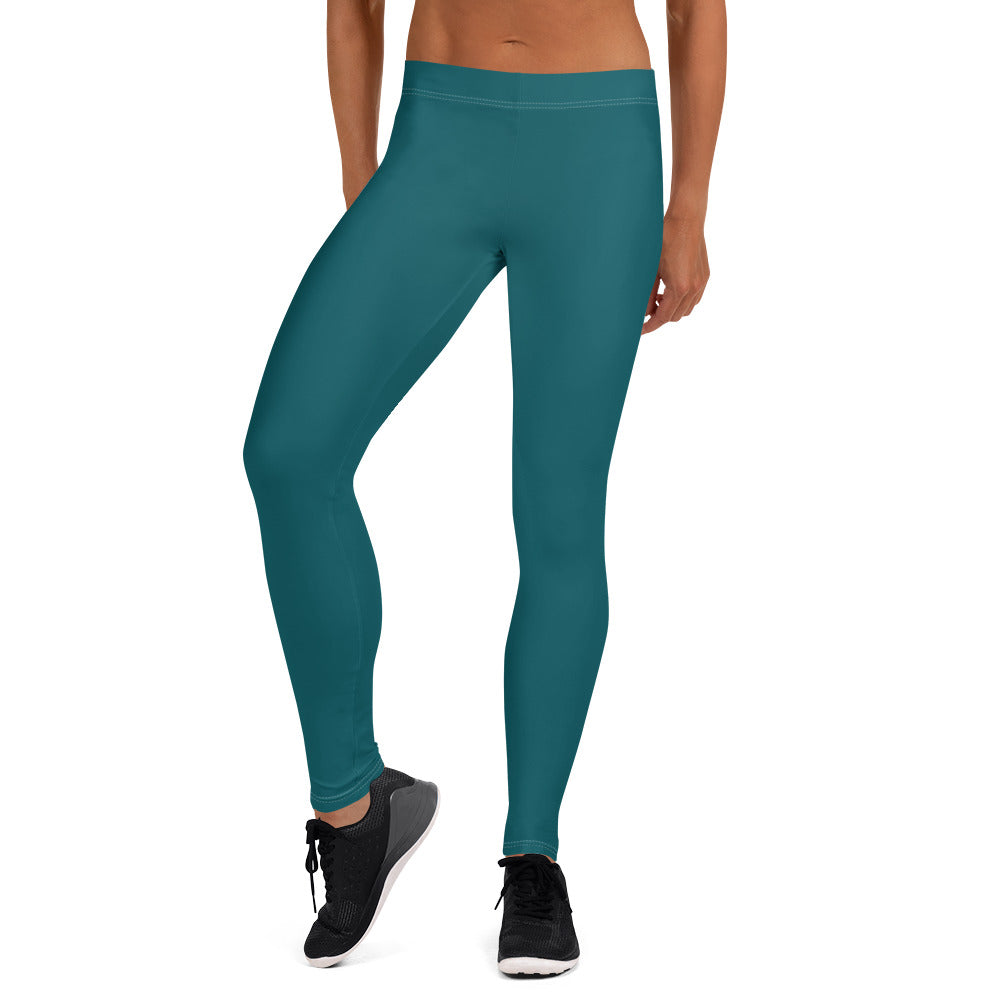 Seamless Teal Running & Gym Workout Leggings for Women