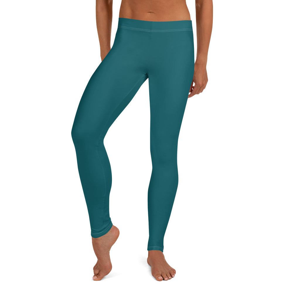 Seamless Teal Running & Gym Workout Leggings for Women