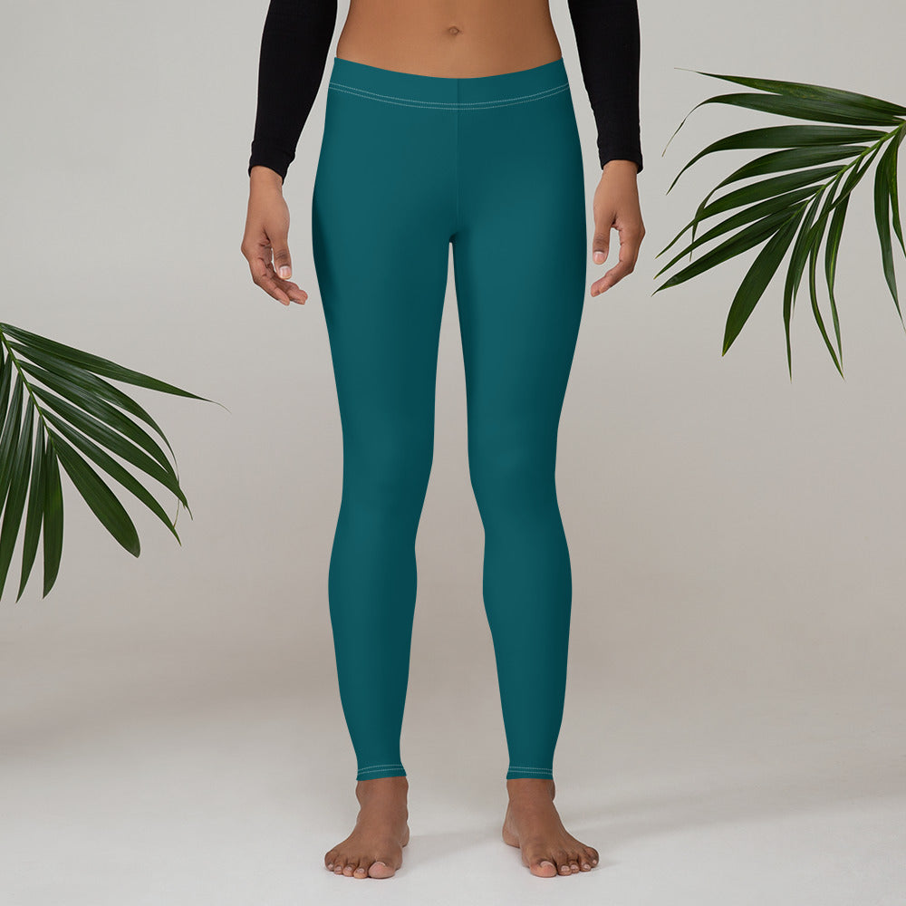 Seamless Teal Running & Gym Workout Leggings for Women