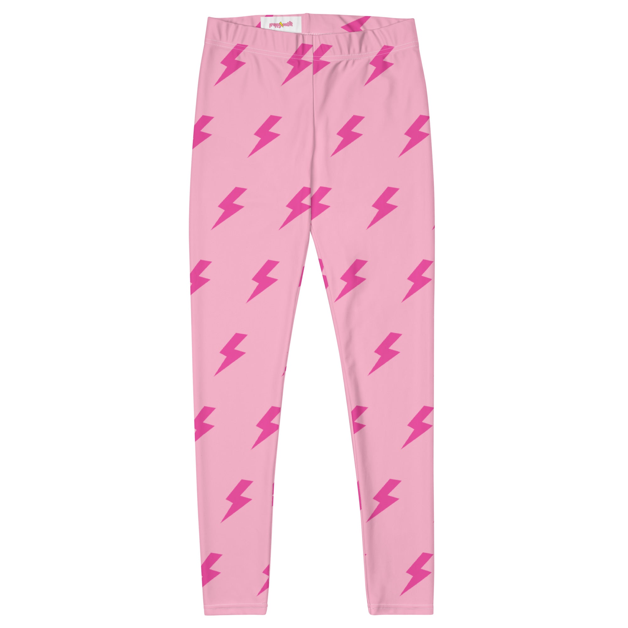 Preppy Pink Lightning Bolts Running & Gym Leggings
