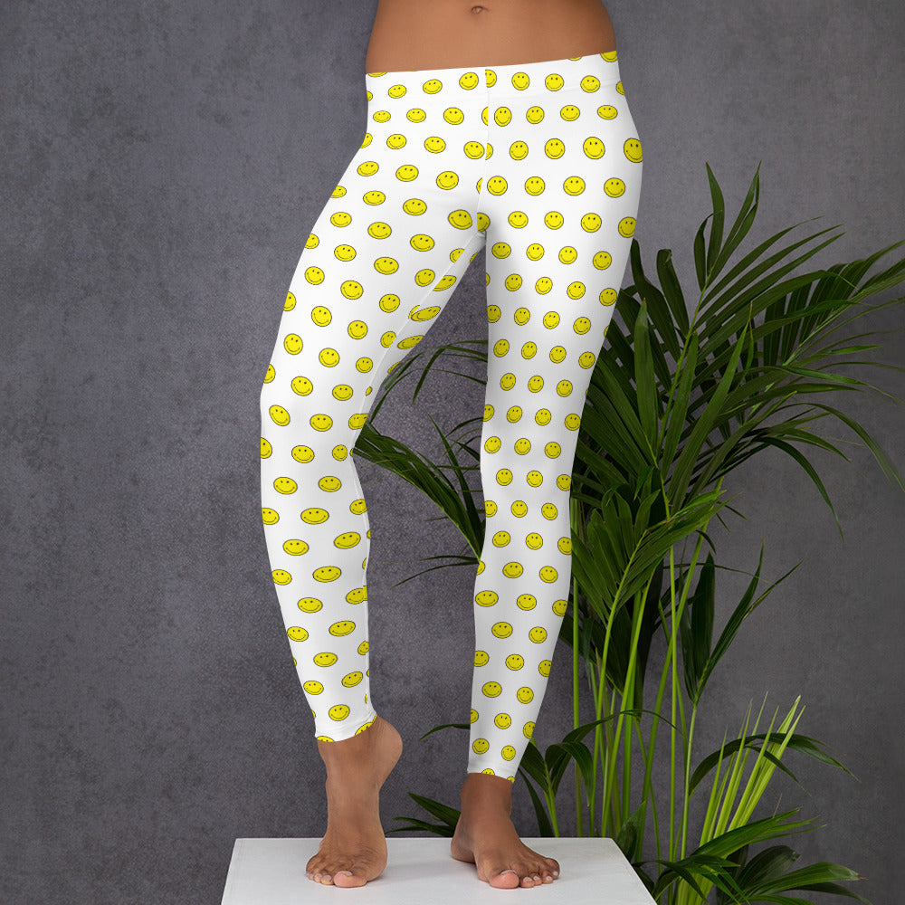 Preppy Smiley Face Running & Gym Leggings