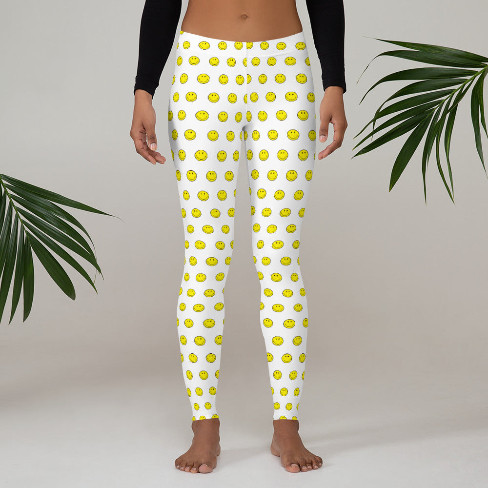 Preppy Smiley Face Running & Gym Leggings