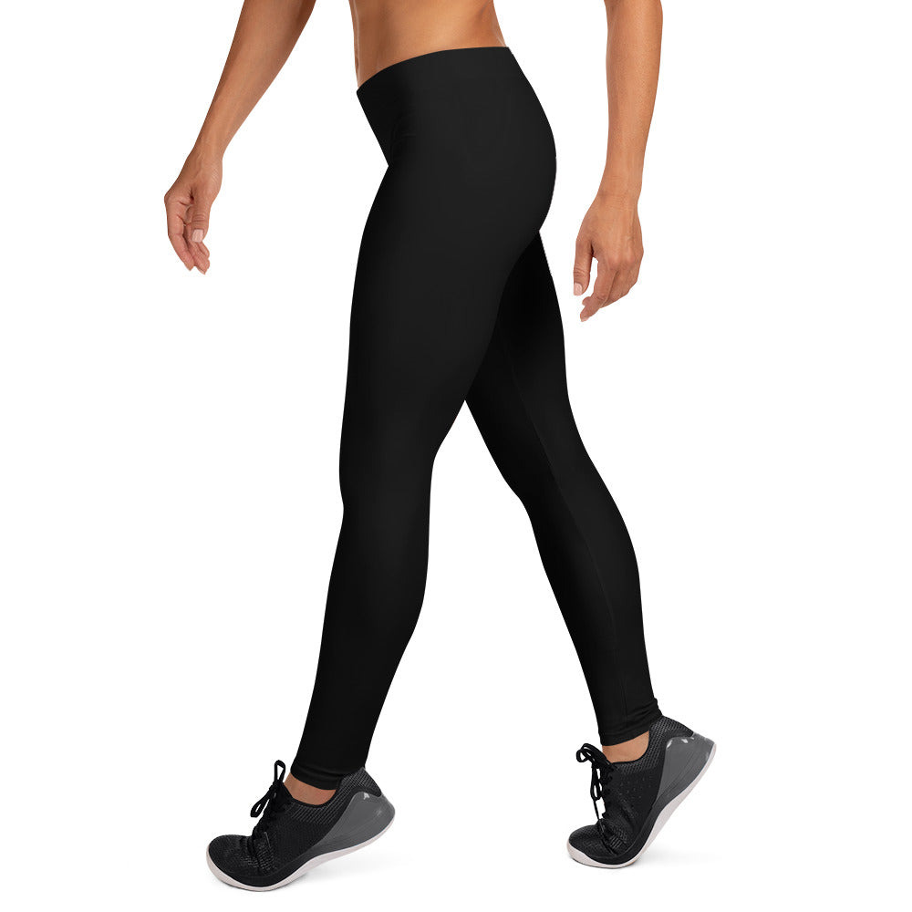 Preppy Plain Black Gym Workout Leggings for Women