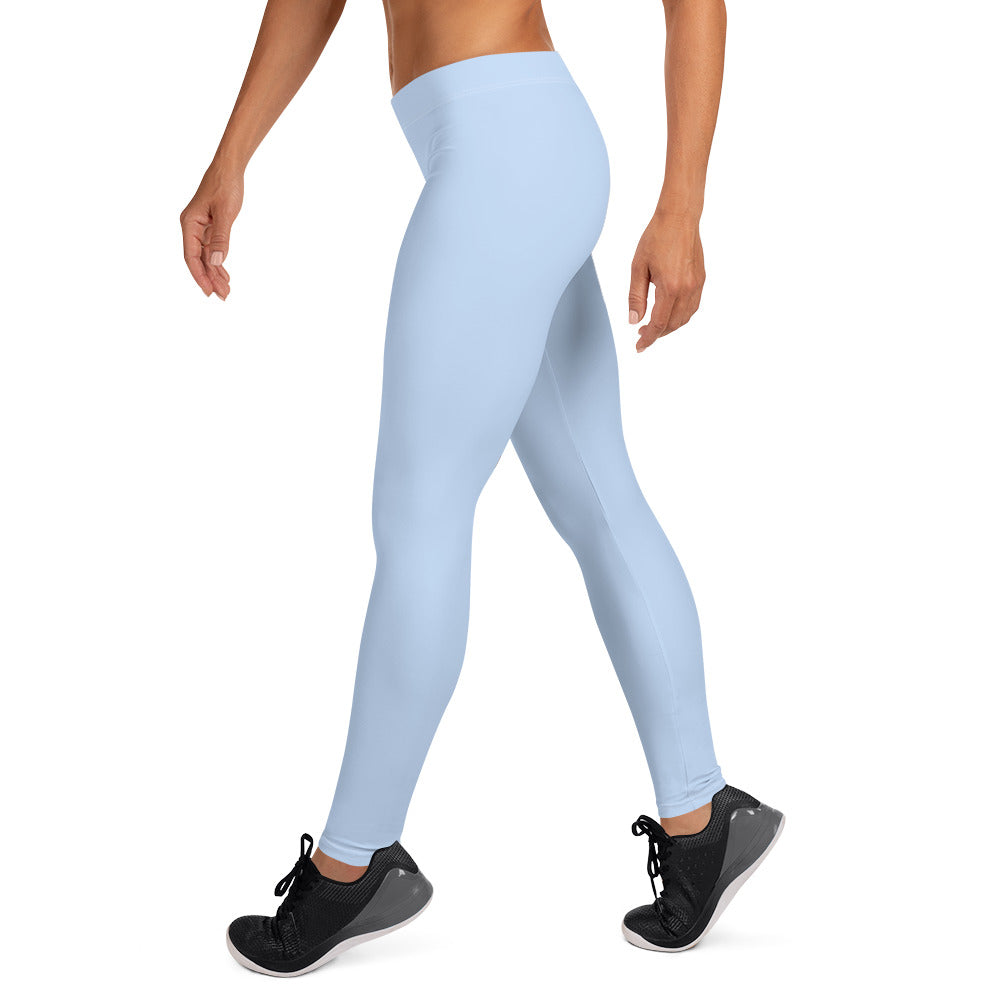 Preppy Plain Baby Blue Gym Workout Leggings for Women
