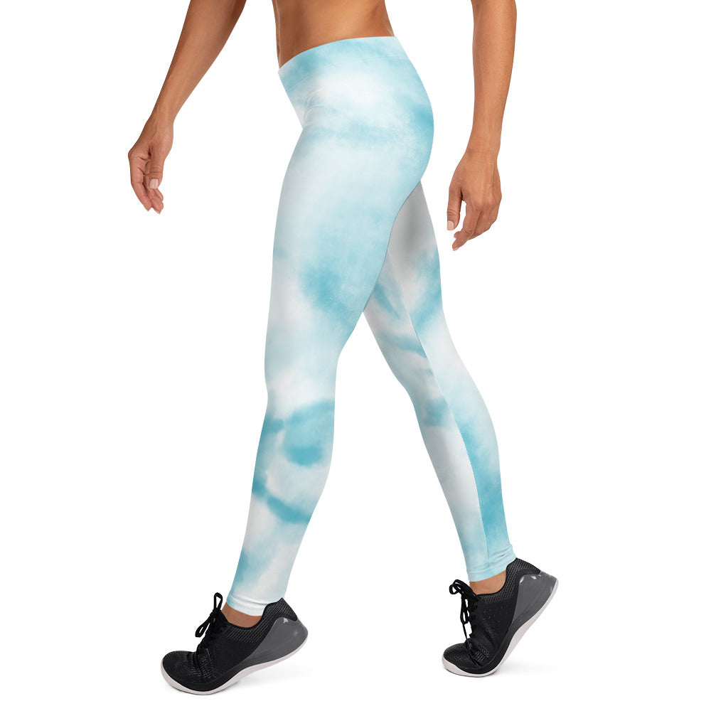Classy Blue tie Dye Gym & Activewear Leggings for Women