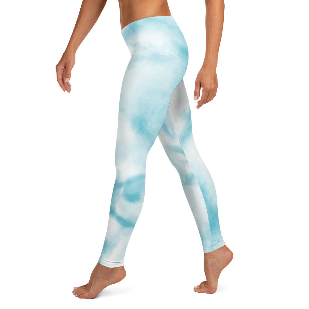 Classy Blue tie Dye Gym & Activewear Leggings for Women