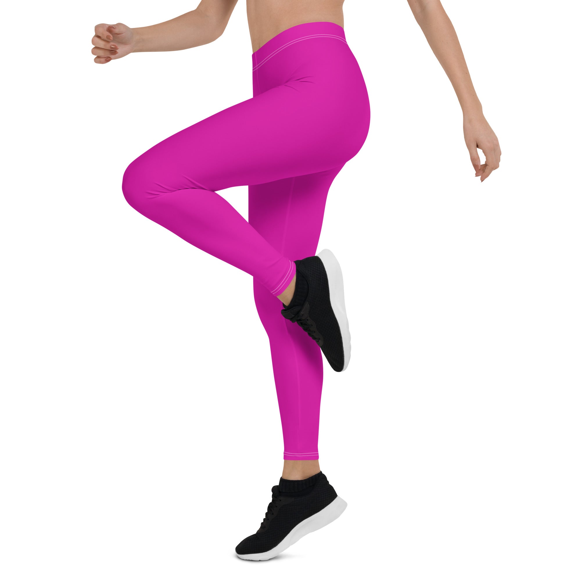 Neon Pink Gym Workout Leggings for Women