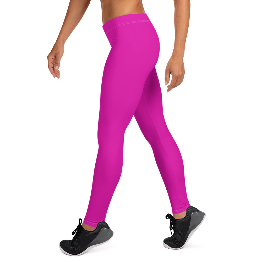 Neon Pink Gym Workout Leggings for Women