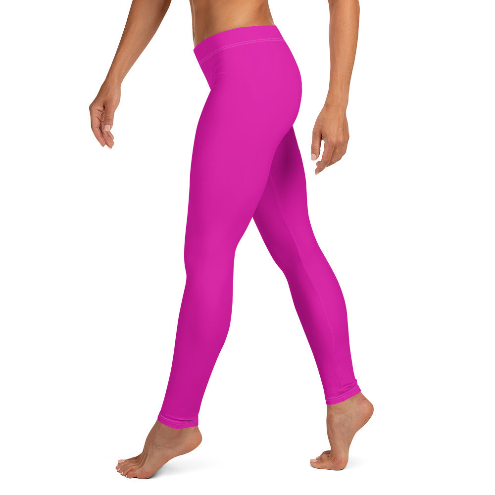 Neon Pink Gym Workout Leggings for Women
