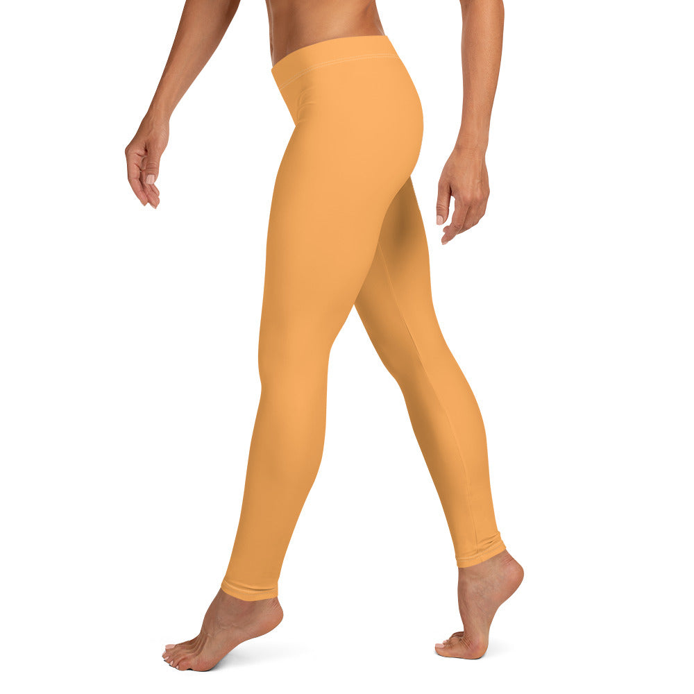Sporty Orange Running & Gym Workout Leggings for Women