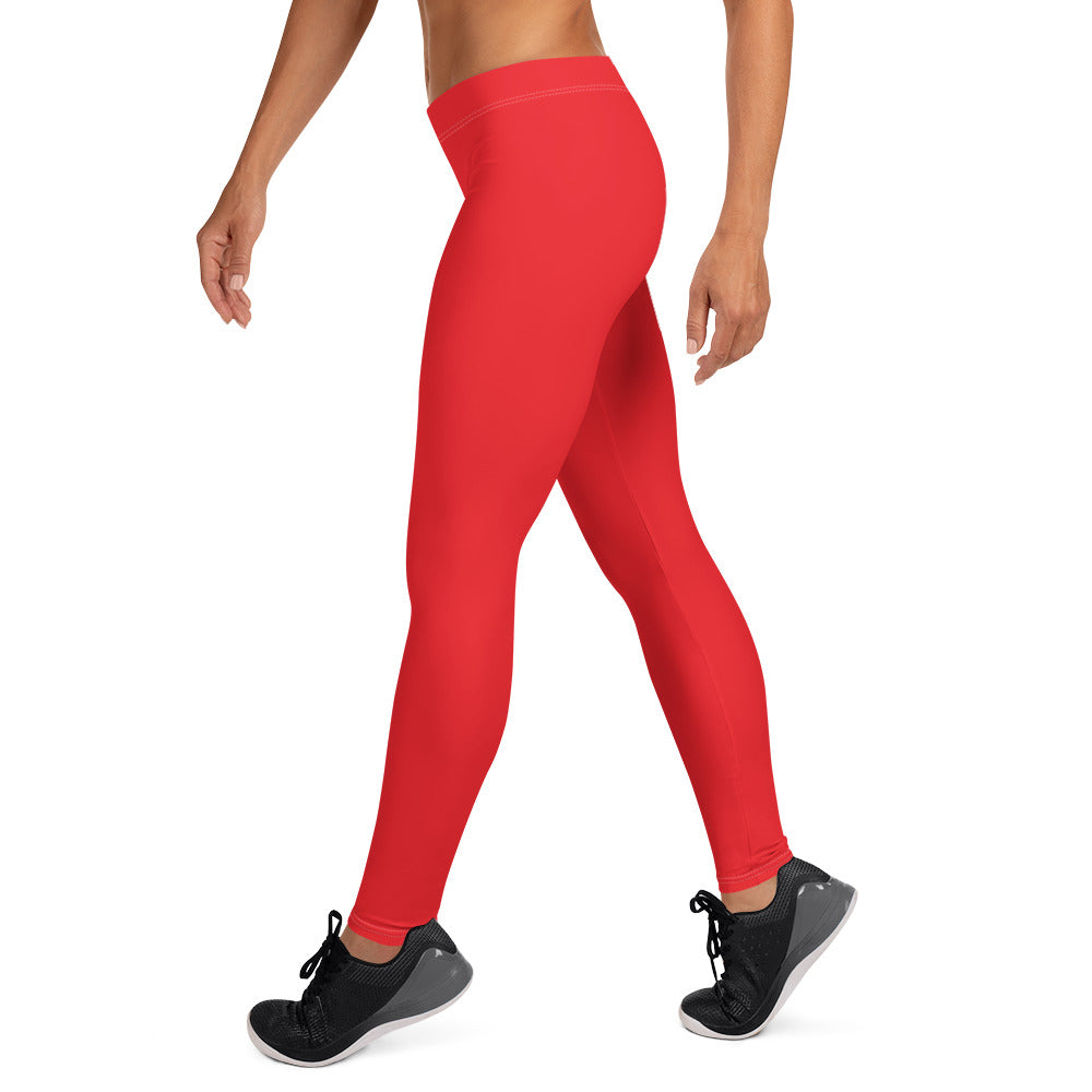Athletic Red Running & Gym Workout Leggings for Women