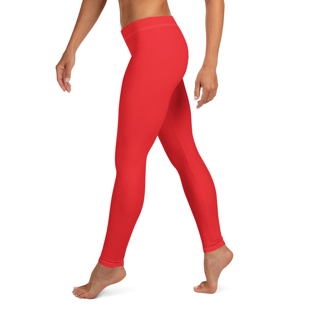 Athletic Red Running & Gym Workout Leggings for Women