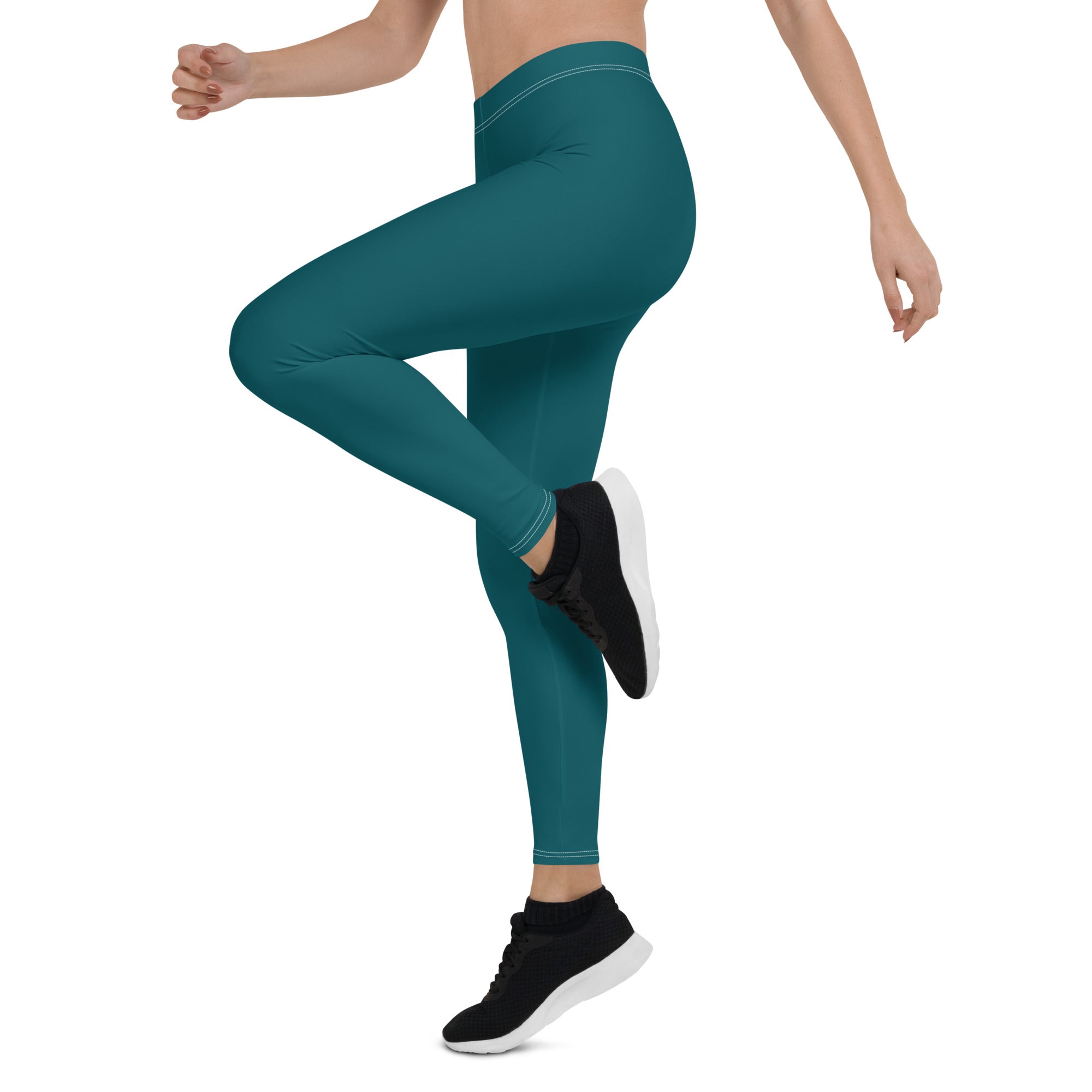 Seamless Teal Running & Gym Workout Leggings for Women