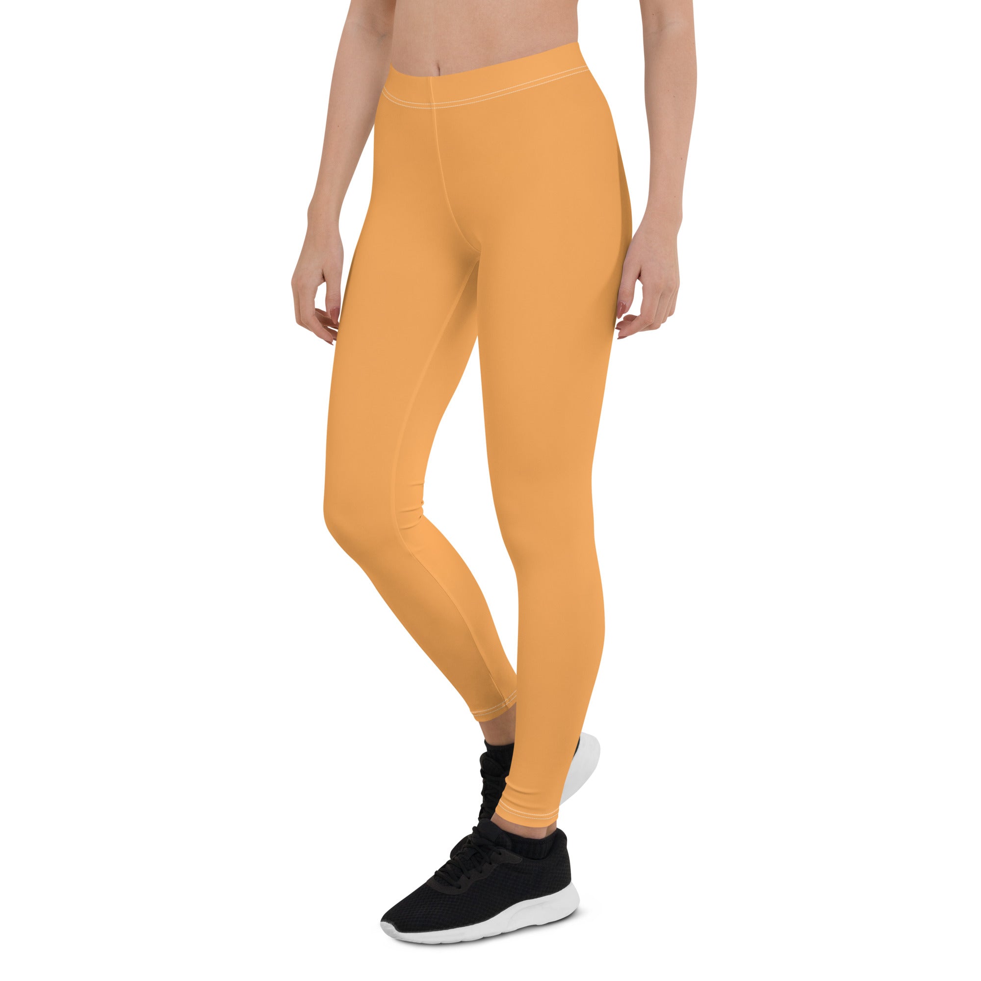 Sporty Orange Running & Gym Workout Leggings for Women
